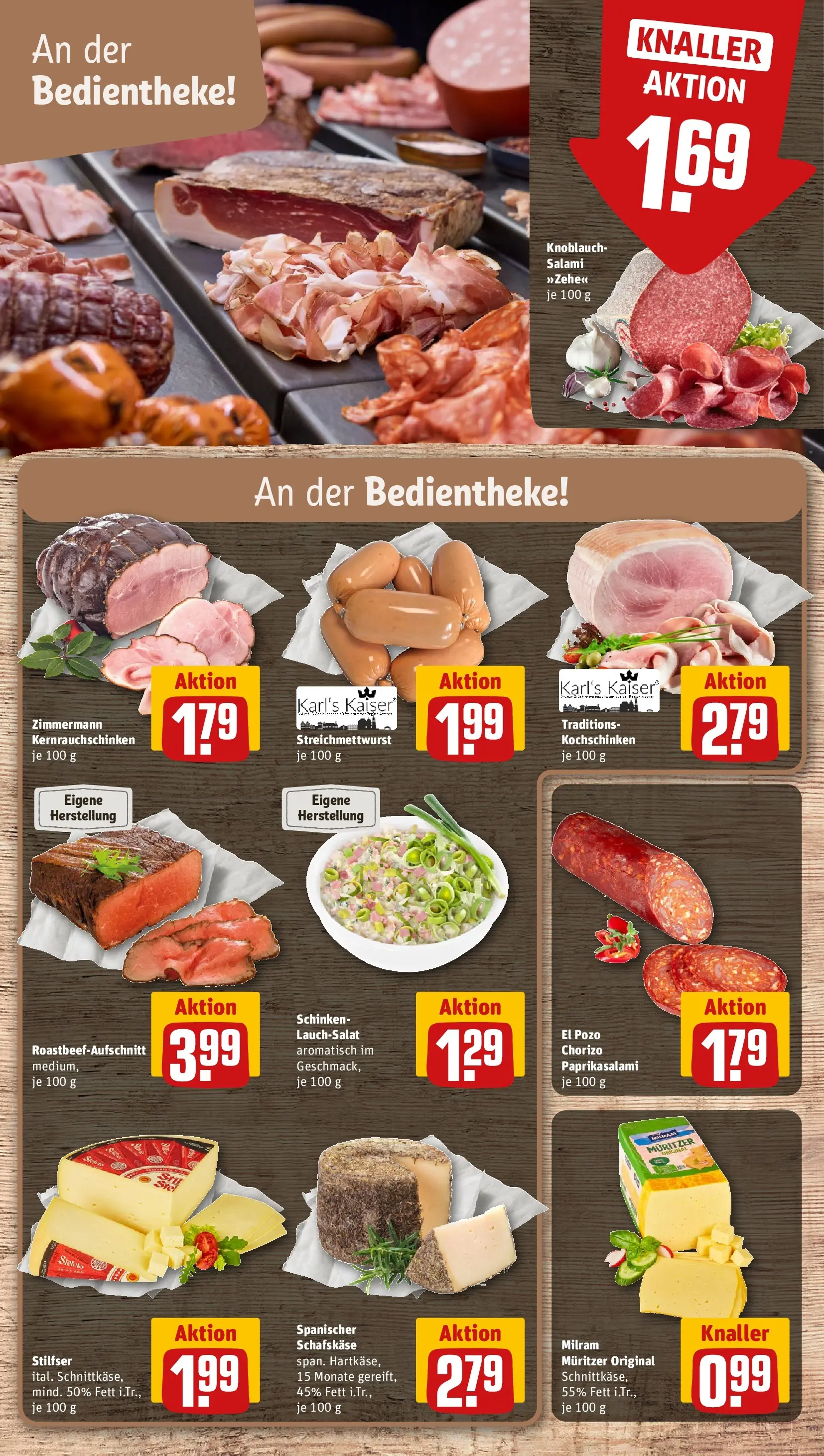 REWE Prospekt ab 20.07.2026 zum Blättern » Angebote | Seite: 11 | Produkte: Milram, Knoblauch, Salami, Schinken