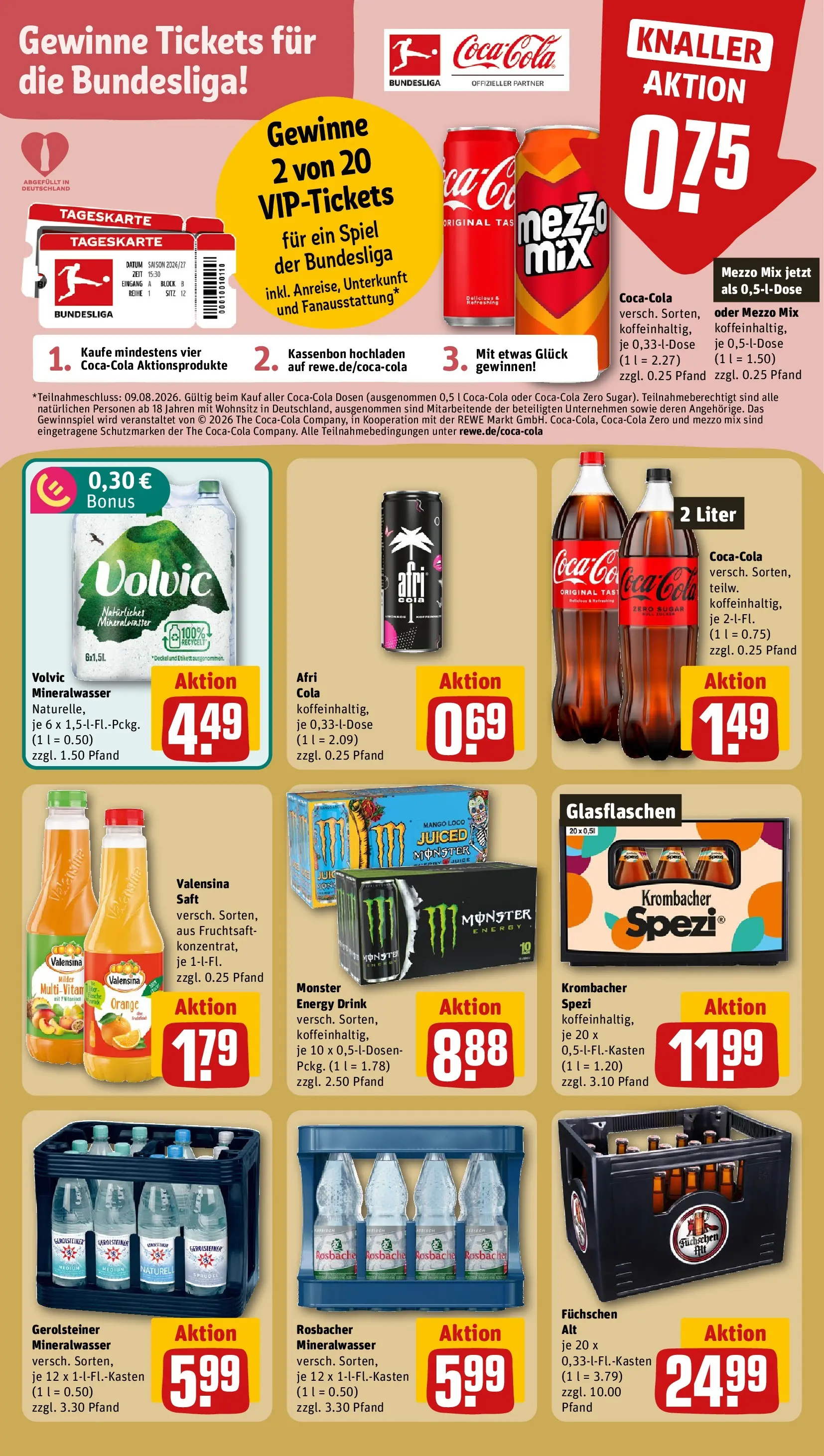 REWE Prospekt ab 20.07.2026 zum Blättern » Angebote | Seite: 20 | Produkte: Valensina, Mango, Saft, Volvic