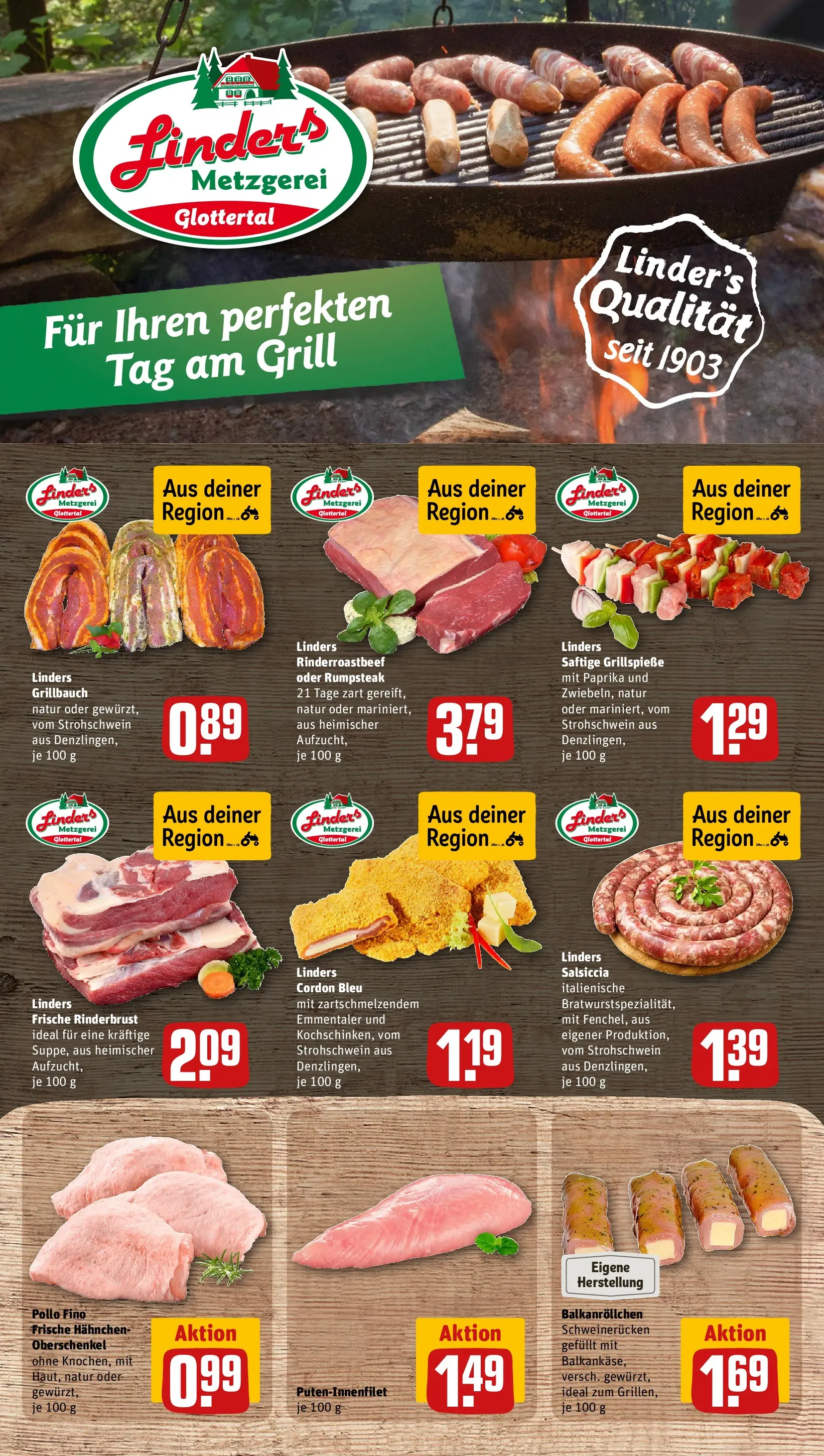REWE Prospekt ab 20.07.2026 zum Blättern » Angebote | Seite: 10 | Produkte: Rumpsteak, Grill, Hahnchen, Schweinerucken