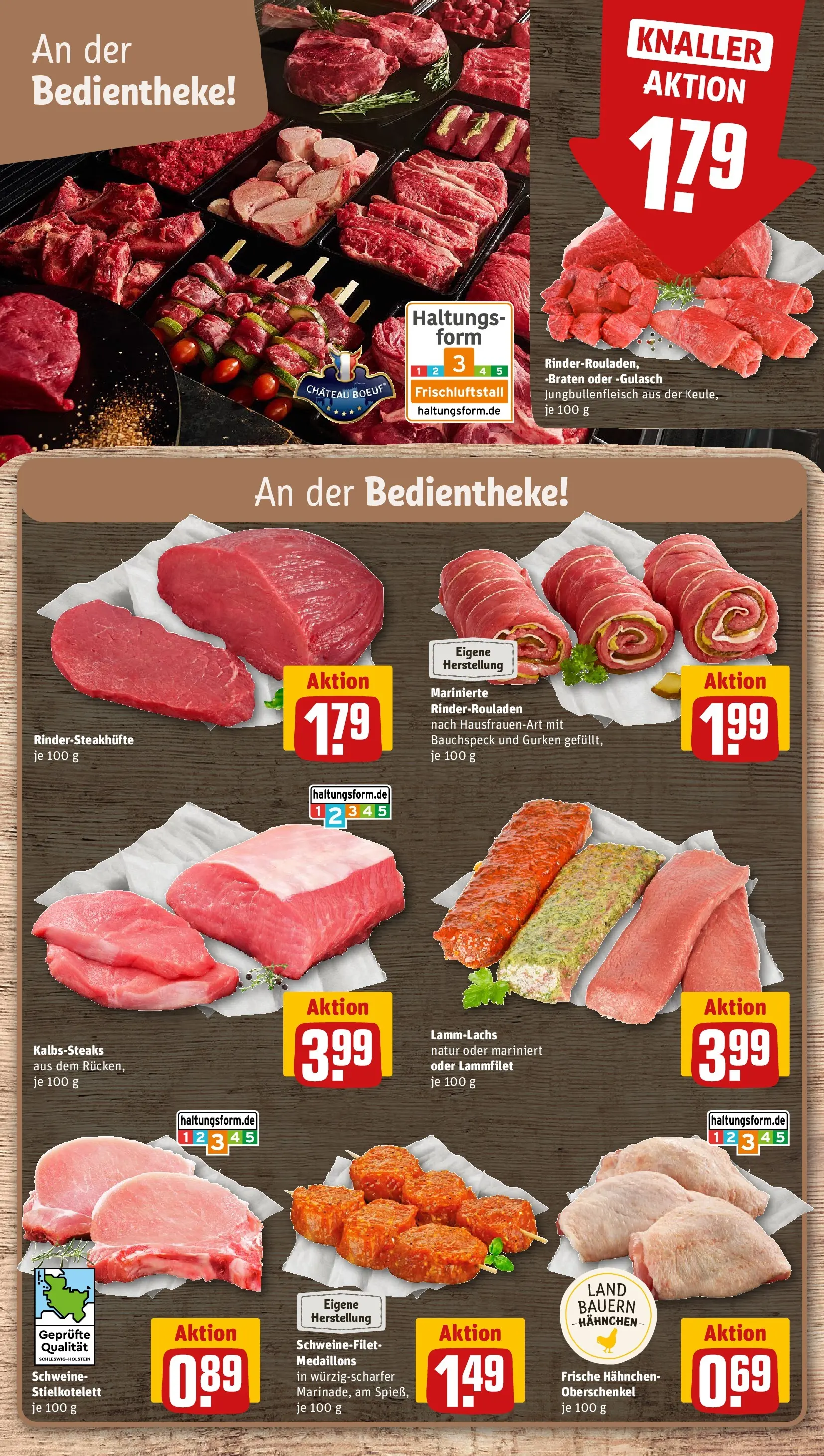REWE Prospekt ab 20.07.2026 zum Blättern » Angebote | Seite: 10 | Produkte: Rinderrouladen, Schweinefilet, Gulasch, Gurken