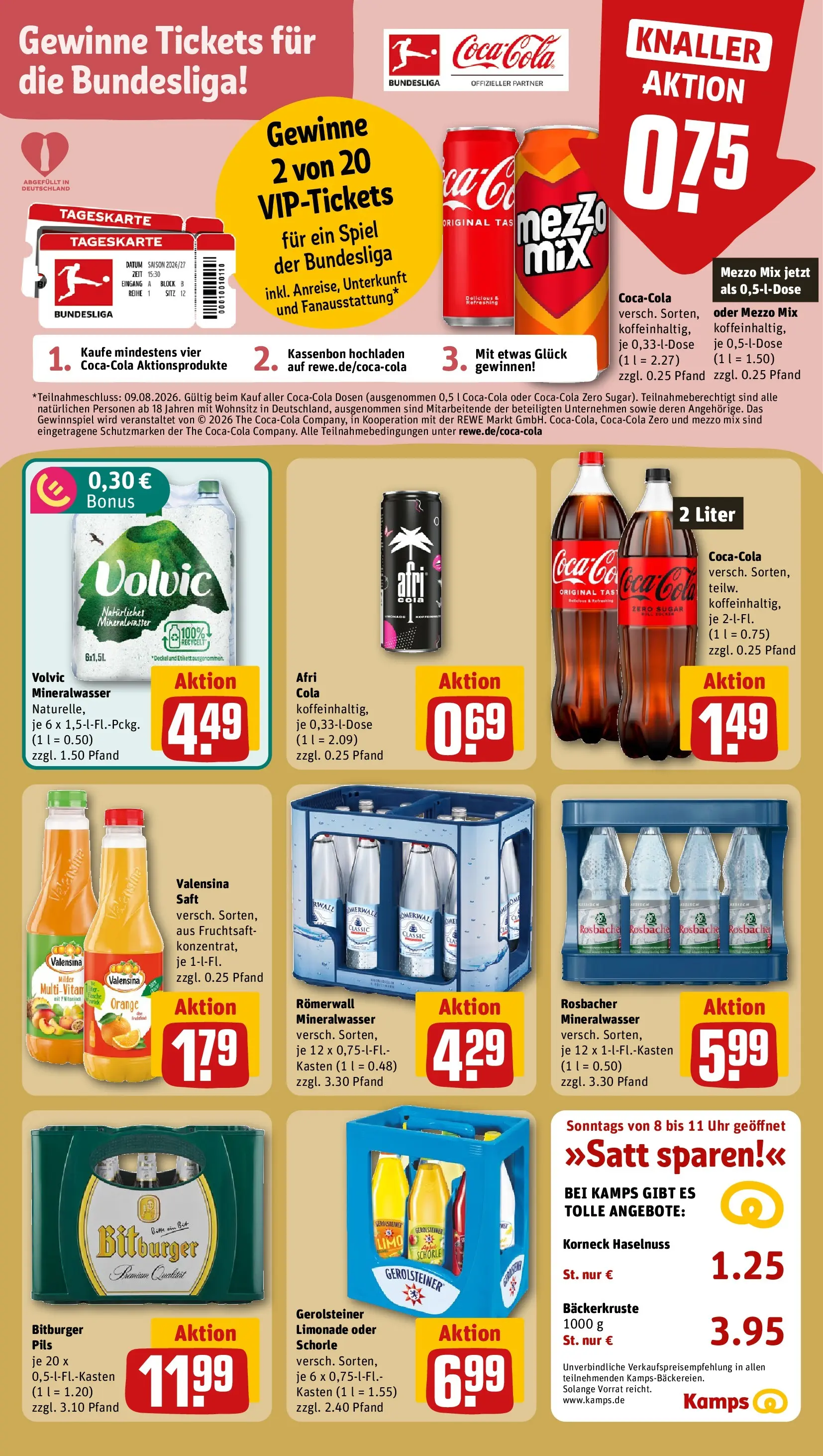 REWE Prospekt ab 20.07.2026 zum Blättern » Angebote | Seite: 20 | Produkte: Spiel, Mezzo mix, Cola, Limonade