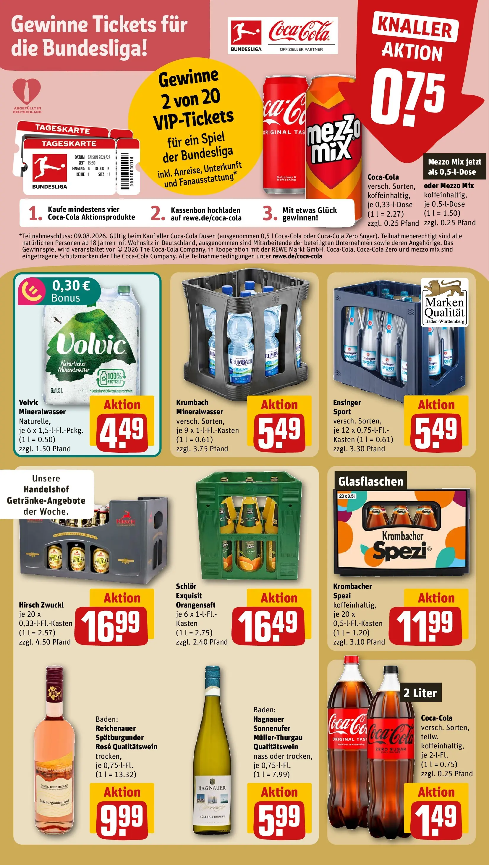 REWE Prospekt ab 20.07.2026 zum Blättern » Angebote | Seite: 20 | Produkte: Mezzo mix, Coca cola, Orangensaft, Oder mezzo mix