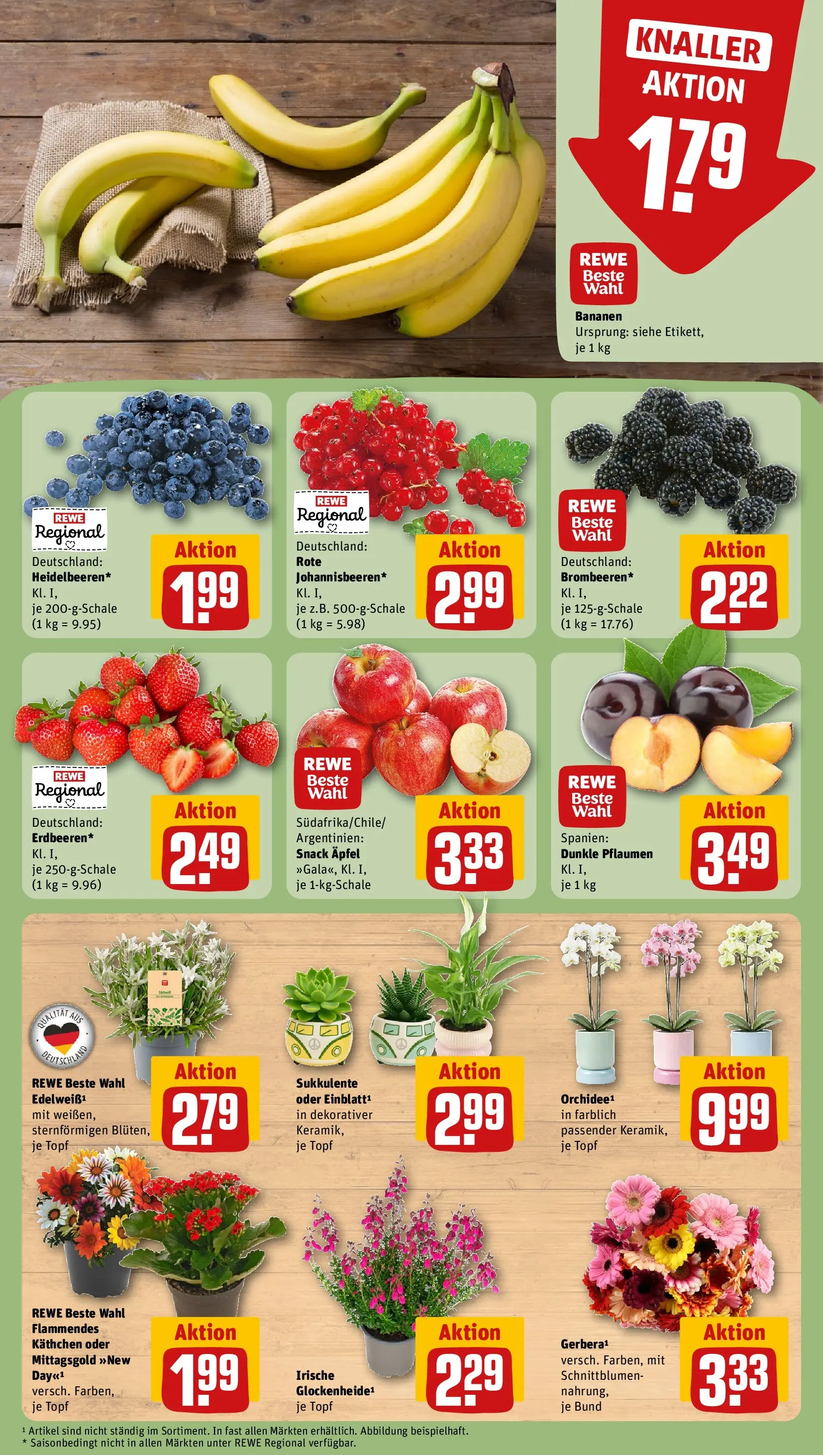 REWE Prospekt ab 20.07.2026 zum Blättern » Angebote | Seite: 5 | Produkte: Pflaumen, Äpfel, Bananen
