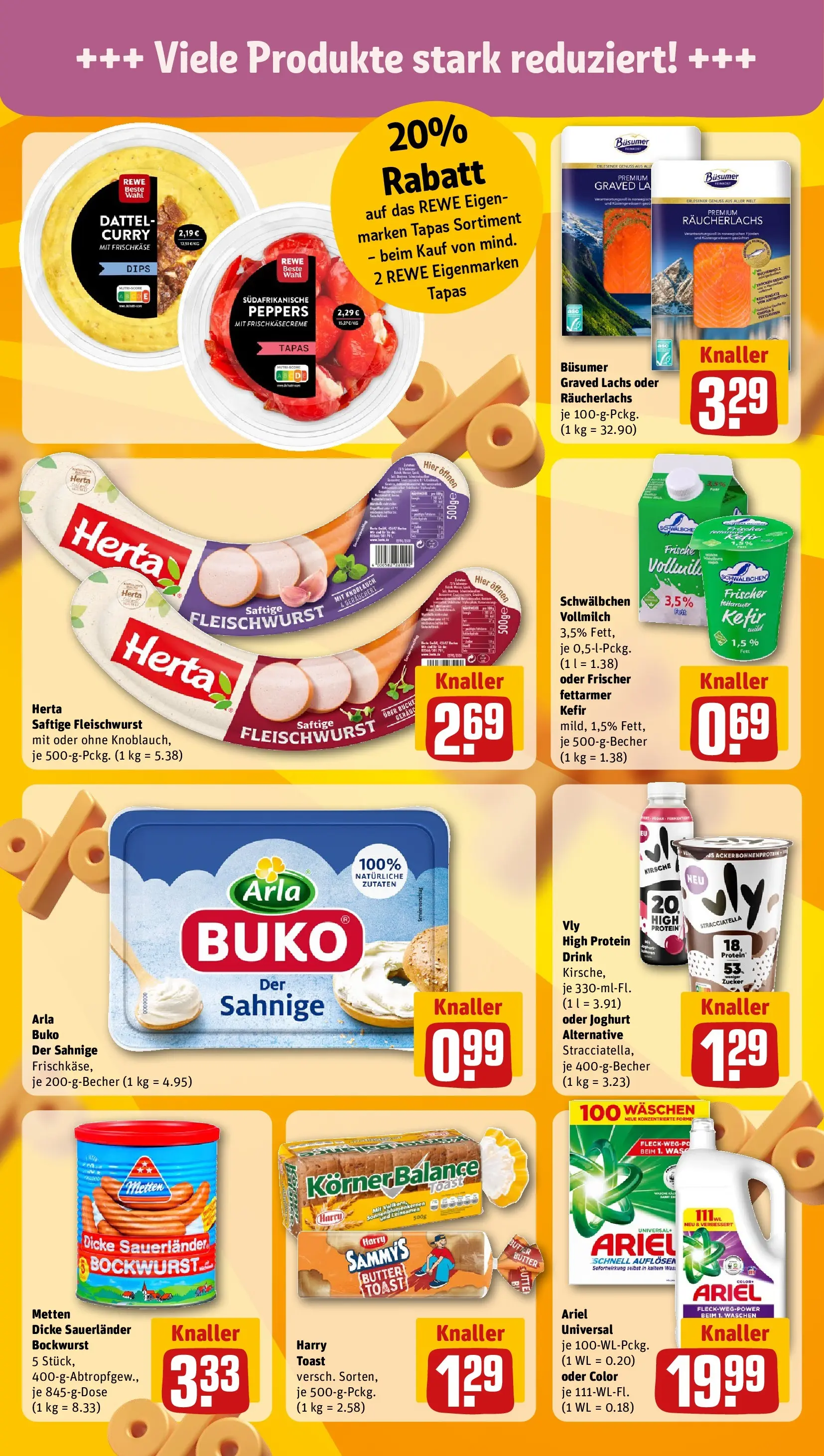 REWE Prospekt ab 20.07.2026 zum Blättern » Angebote | Seite: 15 | Produkte: Butter, Ariel, Räucherlachs, Dattel