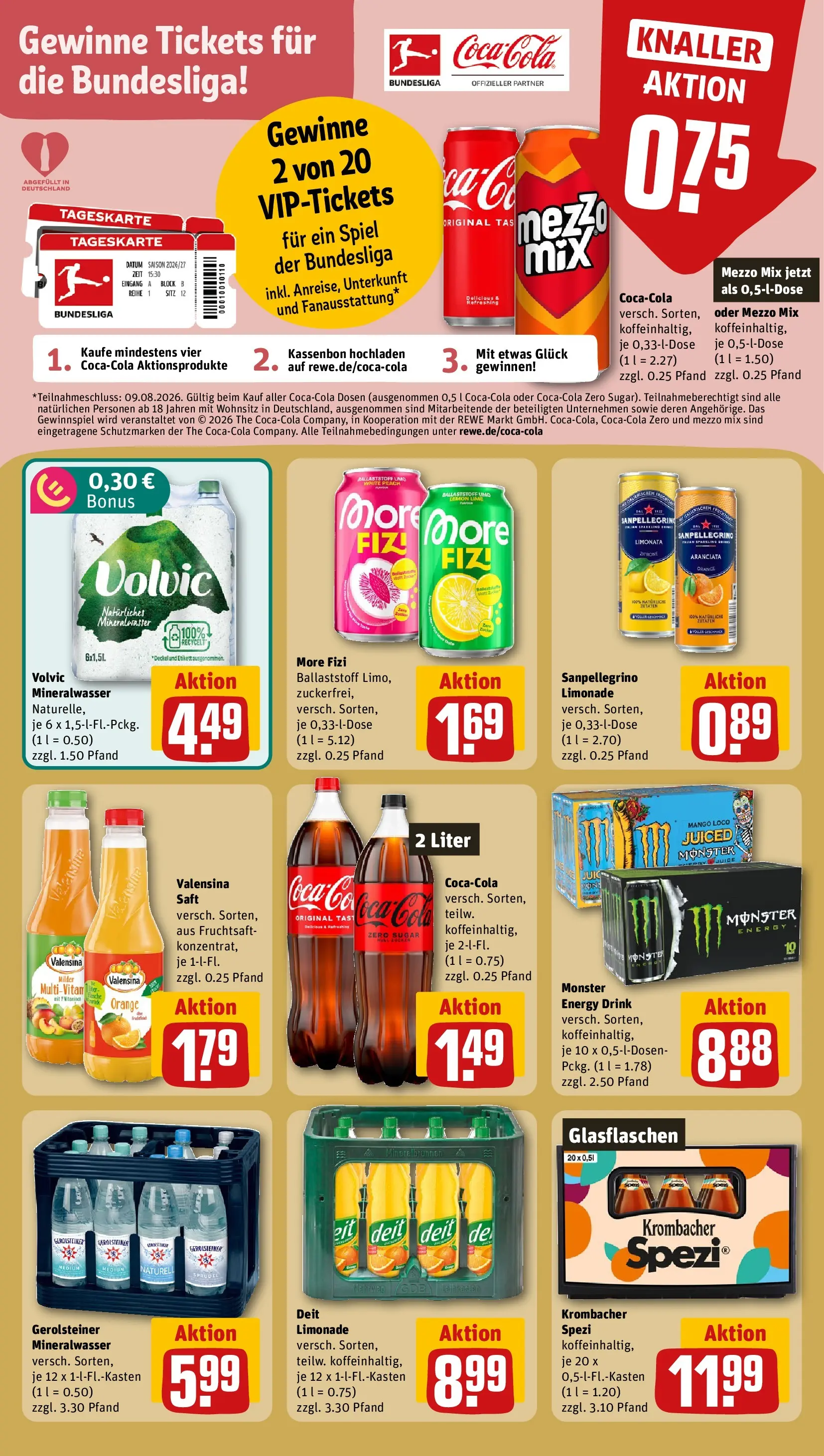 REWE Prospekt ab 20.07.2026 zum Blättern » Angebote | Seite: 20 | Produkte: Mezzo mix, Zitrone, Mango, Volvic