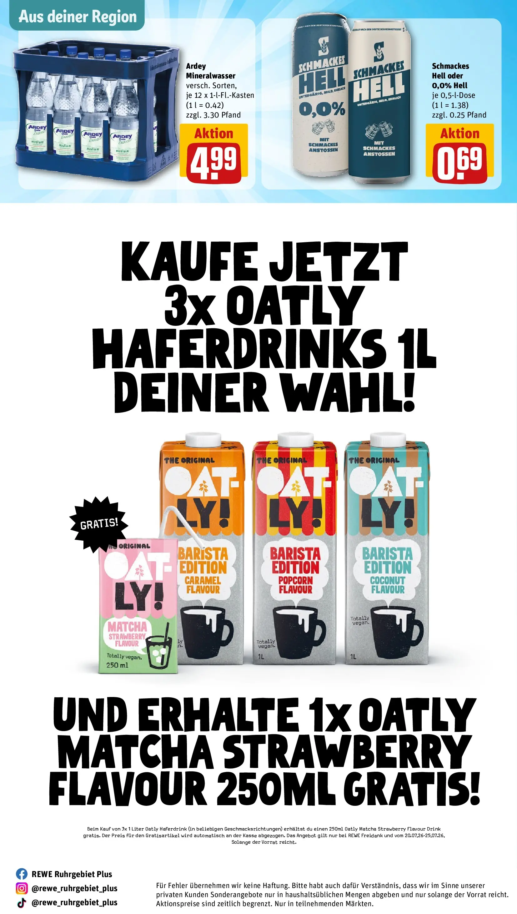 REWE Prospekt ab 20.07.2026 zum Blättern » Angebote | Seite: 30 | Produkte: Mineralwasser, Haferdrink, Oatly