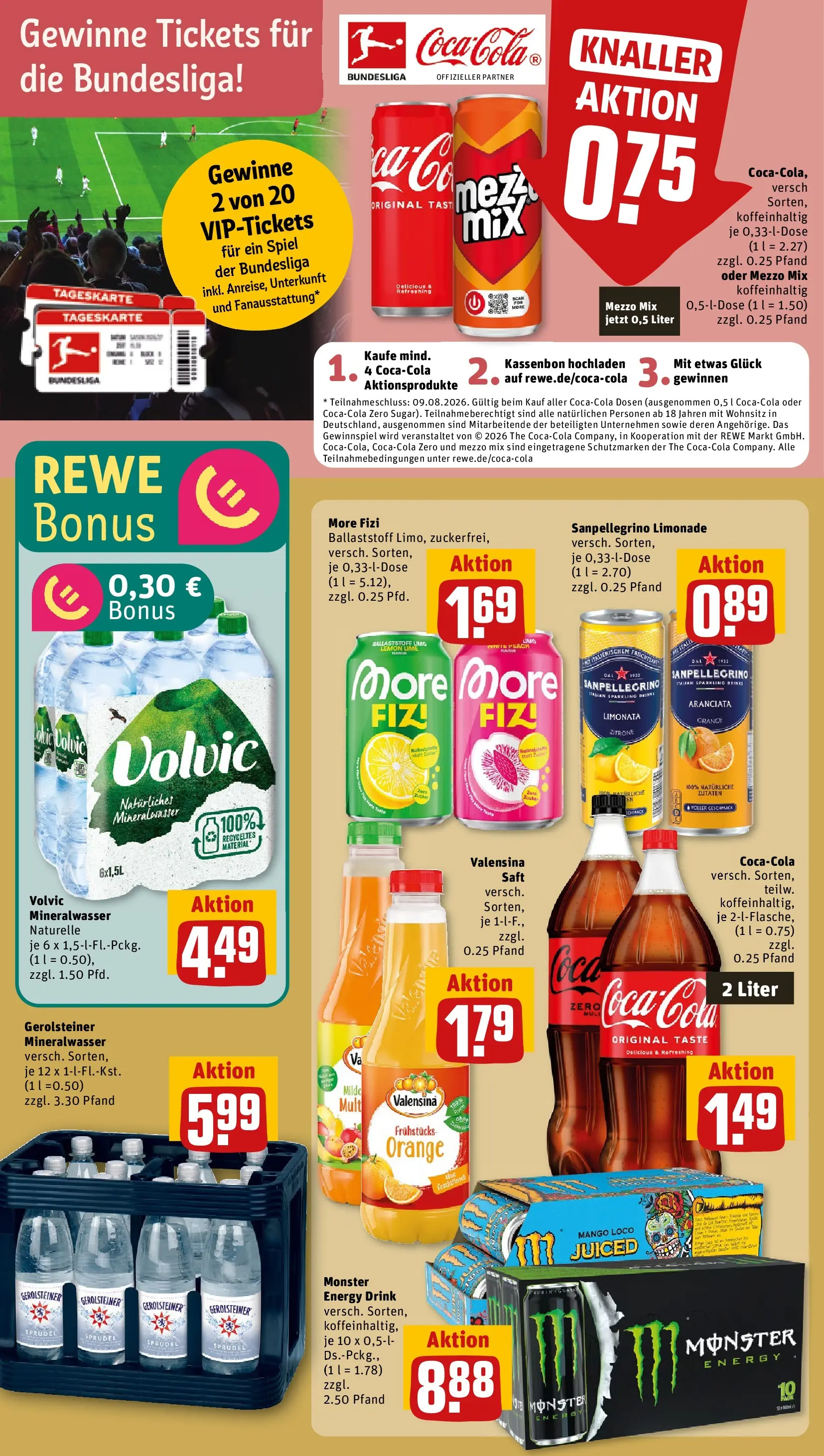 REWE Prospekt ab 20.07.2026 zum Blättern » Angebote | Seite: 20 | Produkte: Spiel, Energy, Mineralwasser, Monster