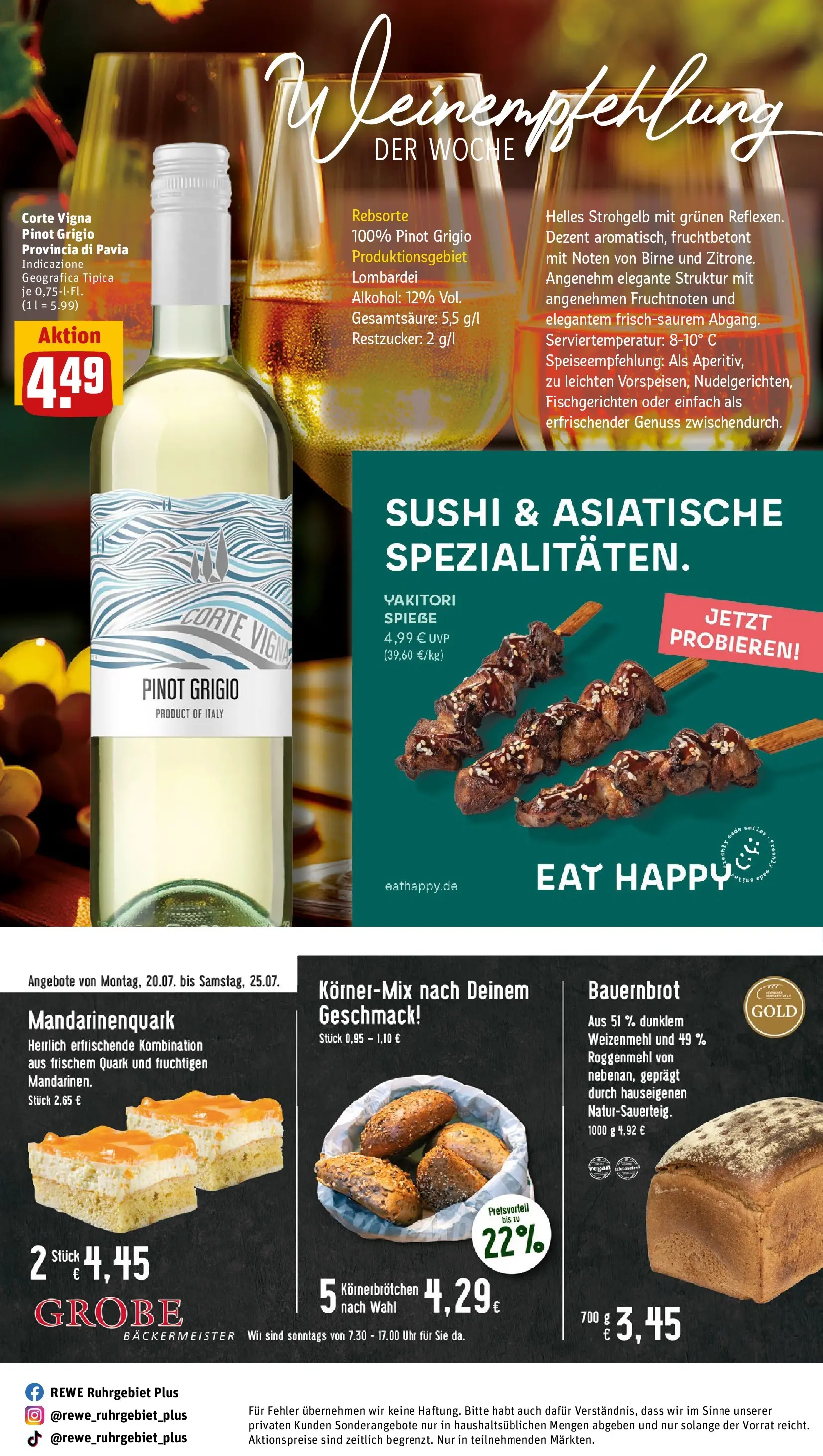 REWE Prospekt ab 20.07.2026 zum Blättern » Angebote | Seite: 30 | Produkte: Quark, Spieße, Weizenmehl, Uhr