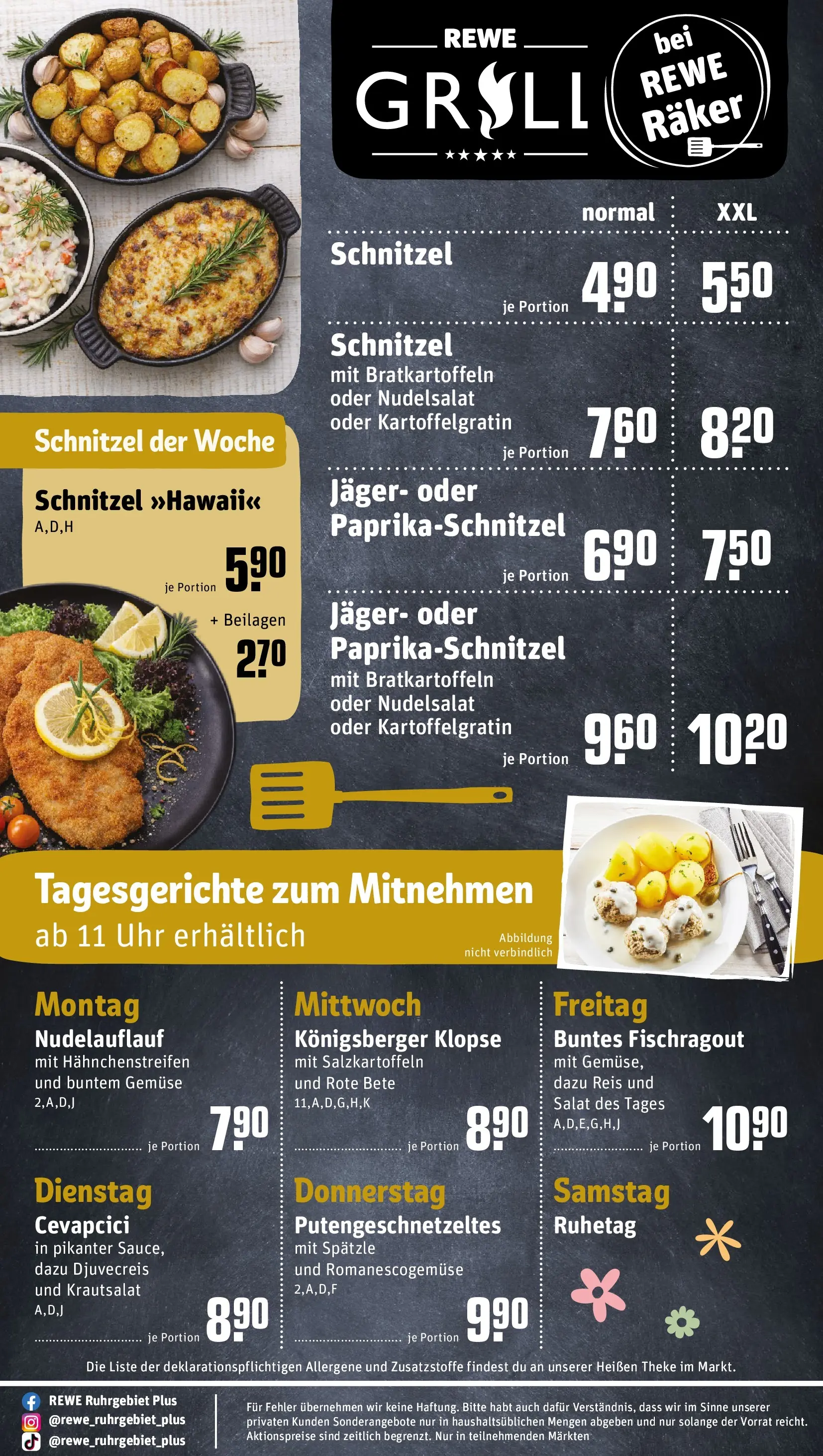 REWE Prospekt ab 20.07.2026 zum Blättern » Angebote | Seite: 32 | Produkte: Theke, Cevapcici, Schnitzel, Uhr