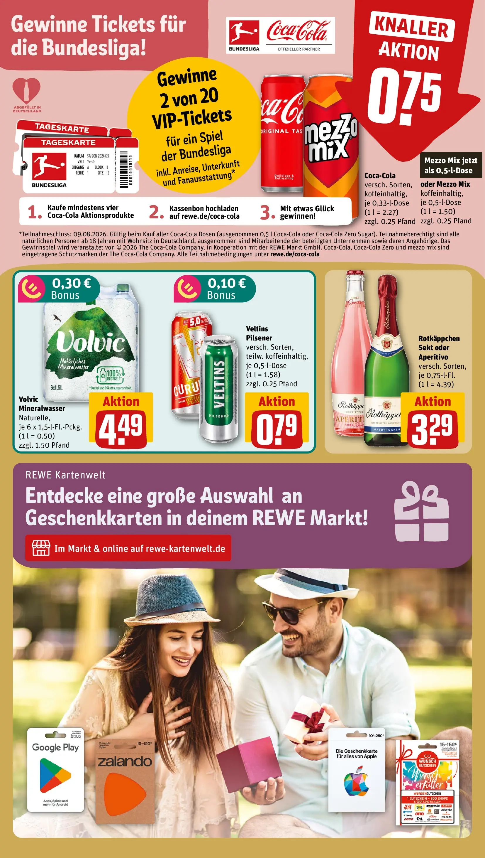 REWE Prospekt ab 20.07.2026 zum Blättern » Angebote | Seite: 13 | Produkte: Mezzo mix, Apple, Rotkäppchen, Veltins