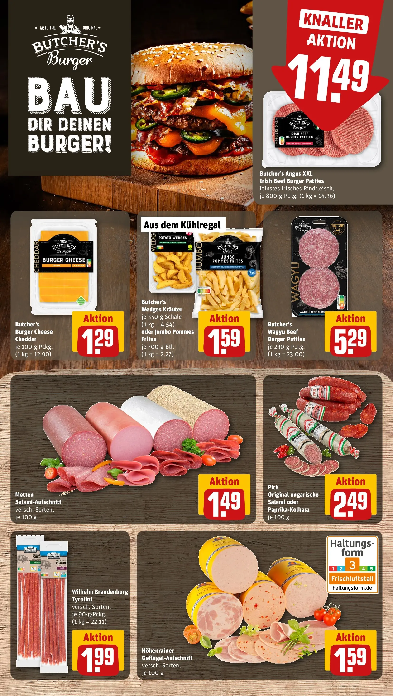 REWE Prospekt ab 20.07.2026 zum Blättern » Angebote | Seite: 11 | Produkte: Pommes, Burger, Pommes frites, Salami