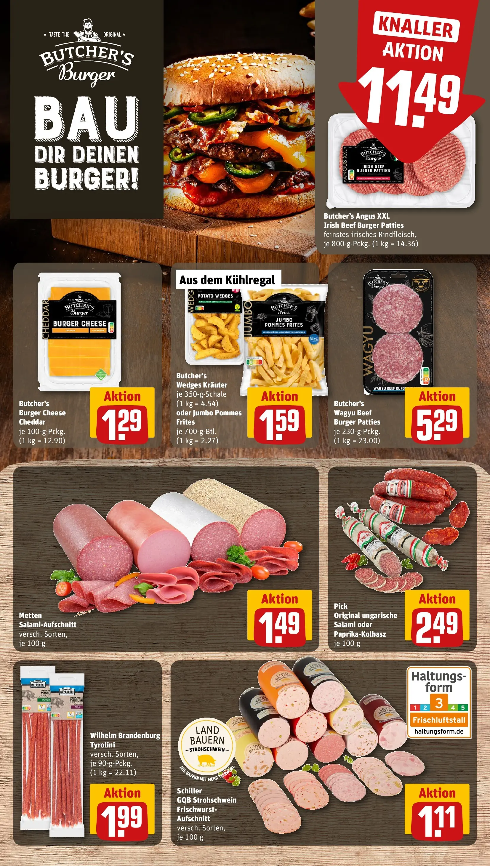 REWE Prospekt ab 20.07.2026 zum Blättern » Angebote | Seite: 11 | Produkte: Pommes, Burger, Pommes frites, Salami