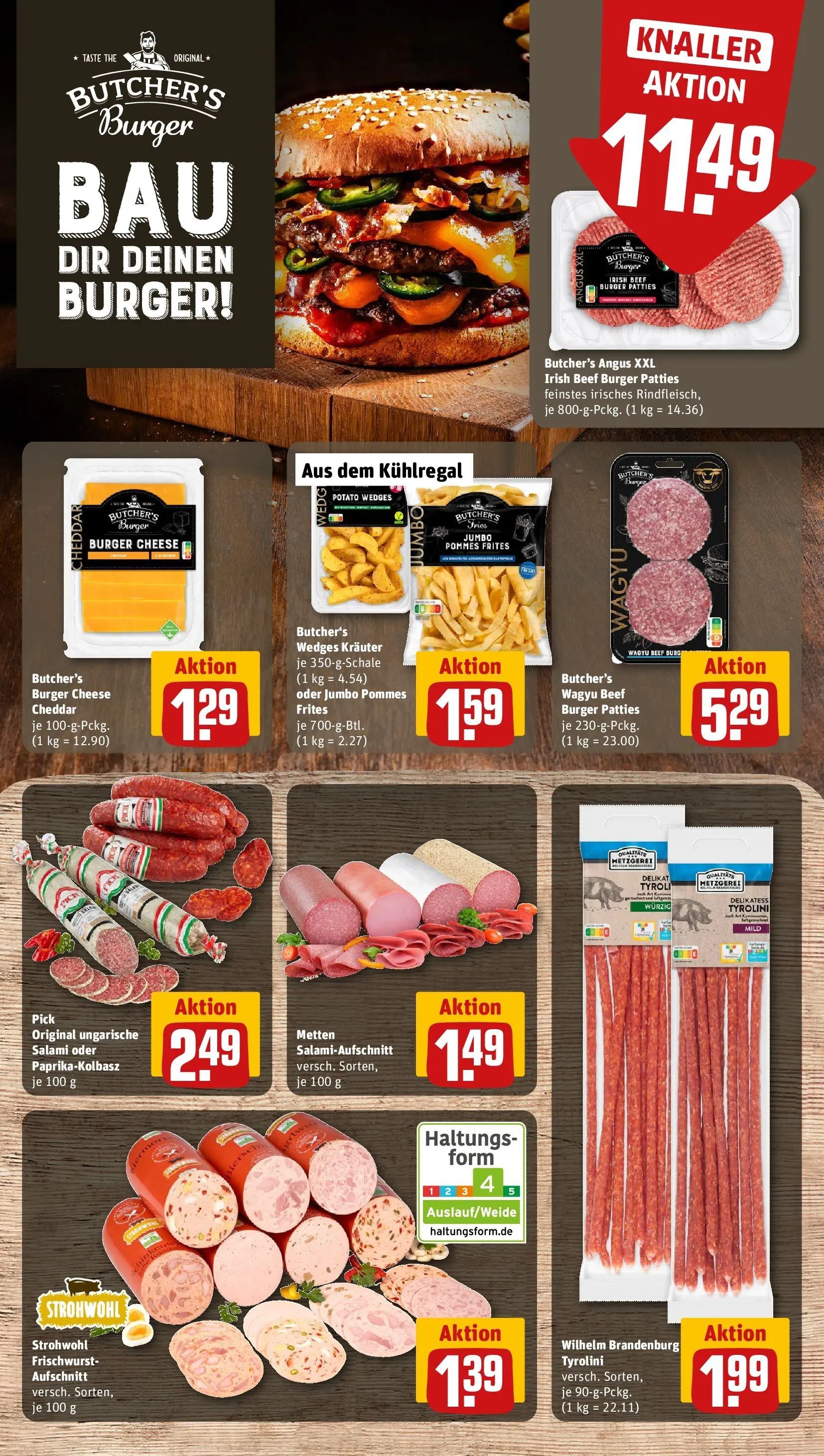 REWE Prospekt ab 20.07.2026 zum Blättern » Angebote | Seite: 10 | Produkte: Pommes, Burger, Pommes frites, Salami