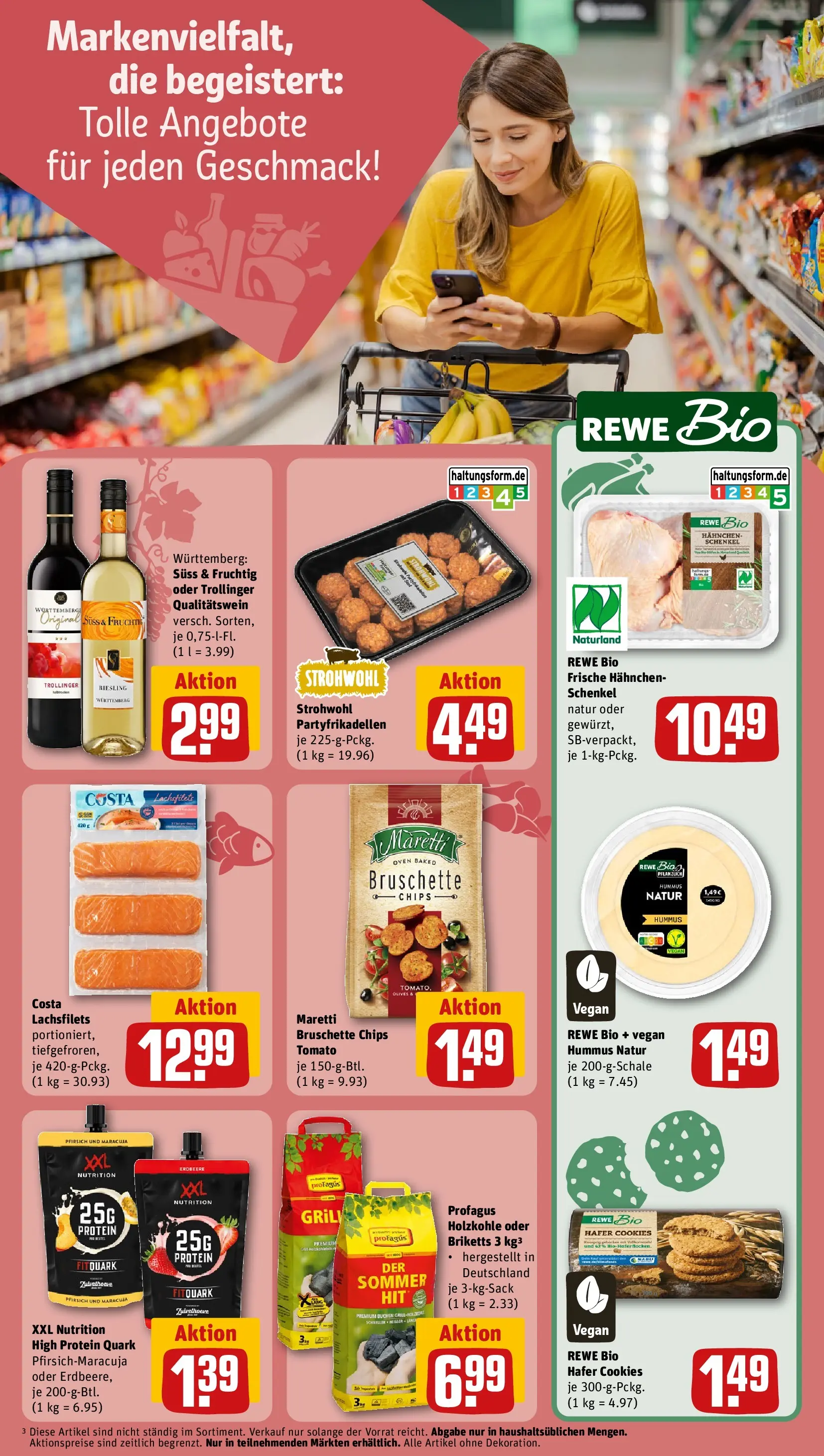 REWE Prospekt ab 20.07.2026 zum Blättern » Angebote | Seite: 15 | Produkte: Hahnchen, Quark, Pfirsich, Chips