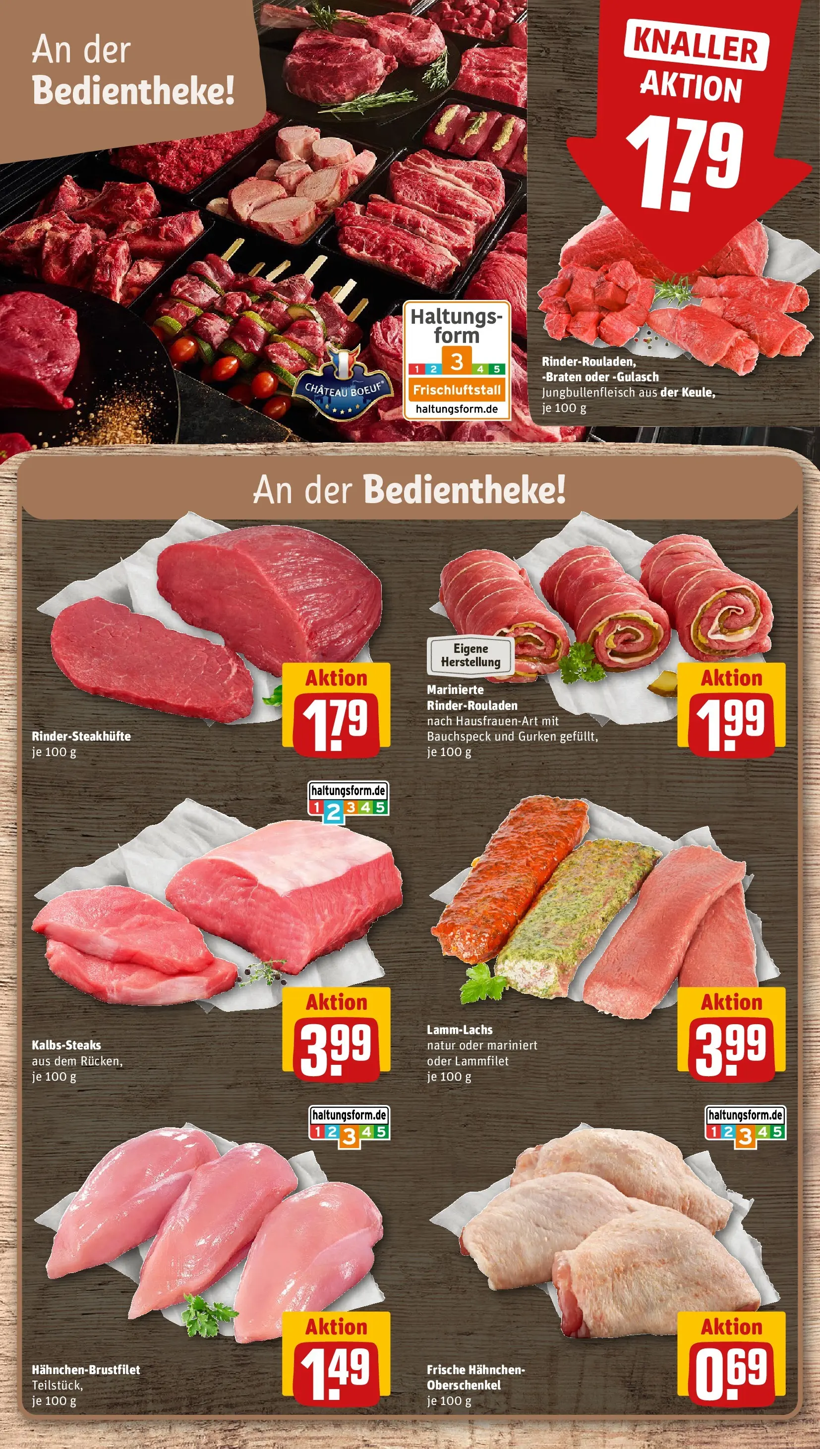REWE Prospekt ab 20.07.2026 zum Blättern » Angebote | Seite: 10 | Produkte: Rinderrouladen, Hahnchen, Gulasch, Gurken