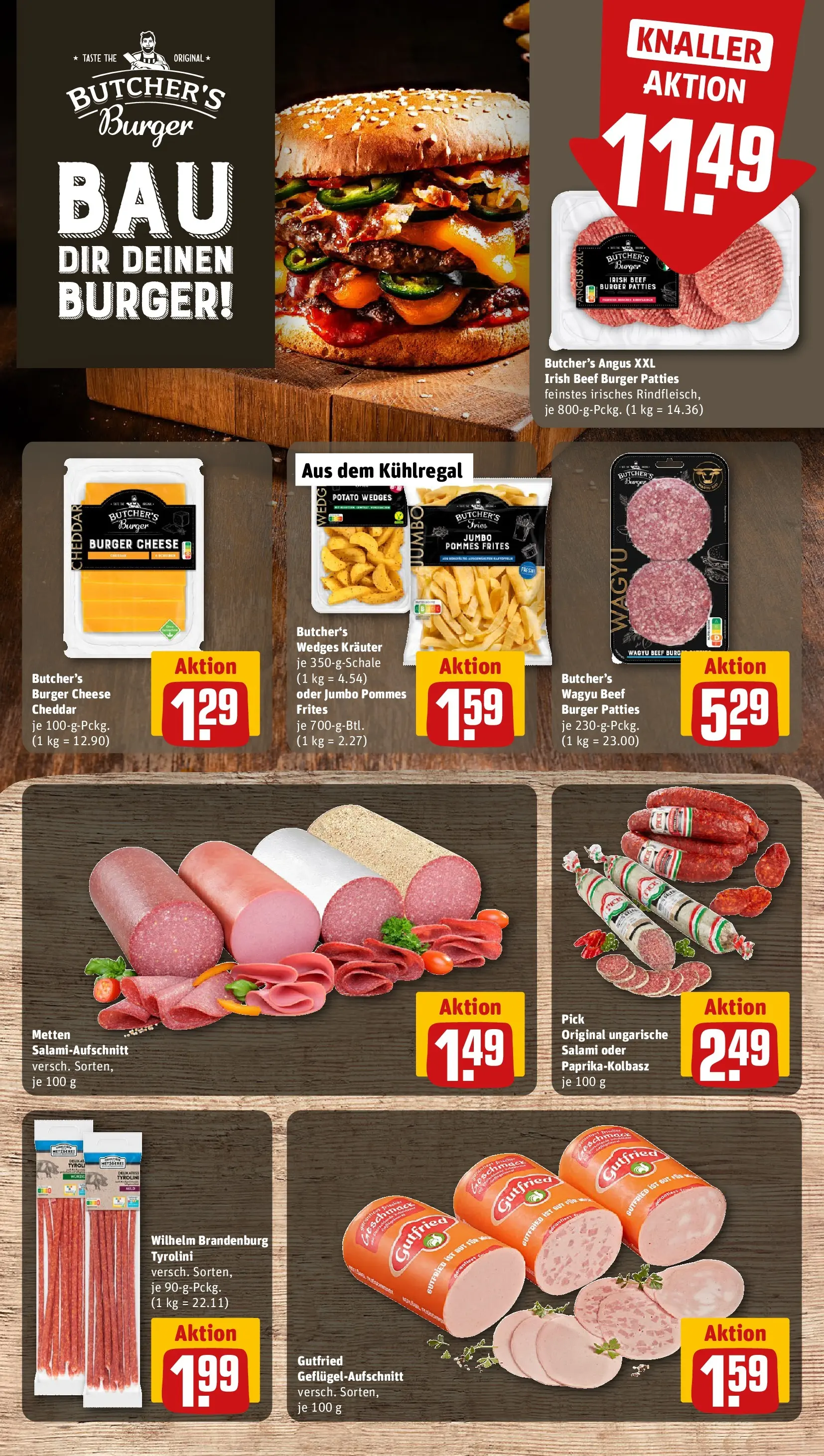 REWE Prospekt ab 20.07.2026 zum Blättern » Angebote | Seite: 10 | Produkte: Pommes, Burger, Pommes frites, Salami