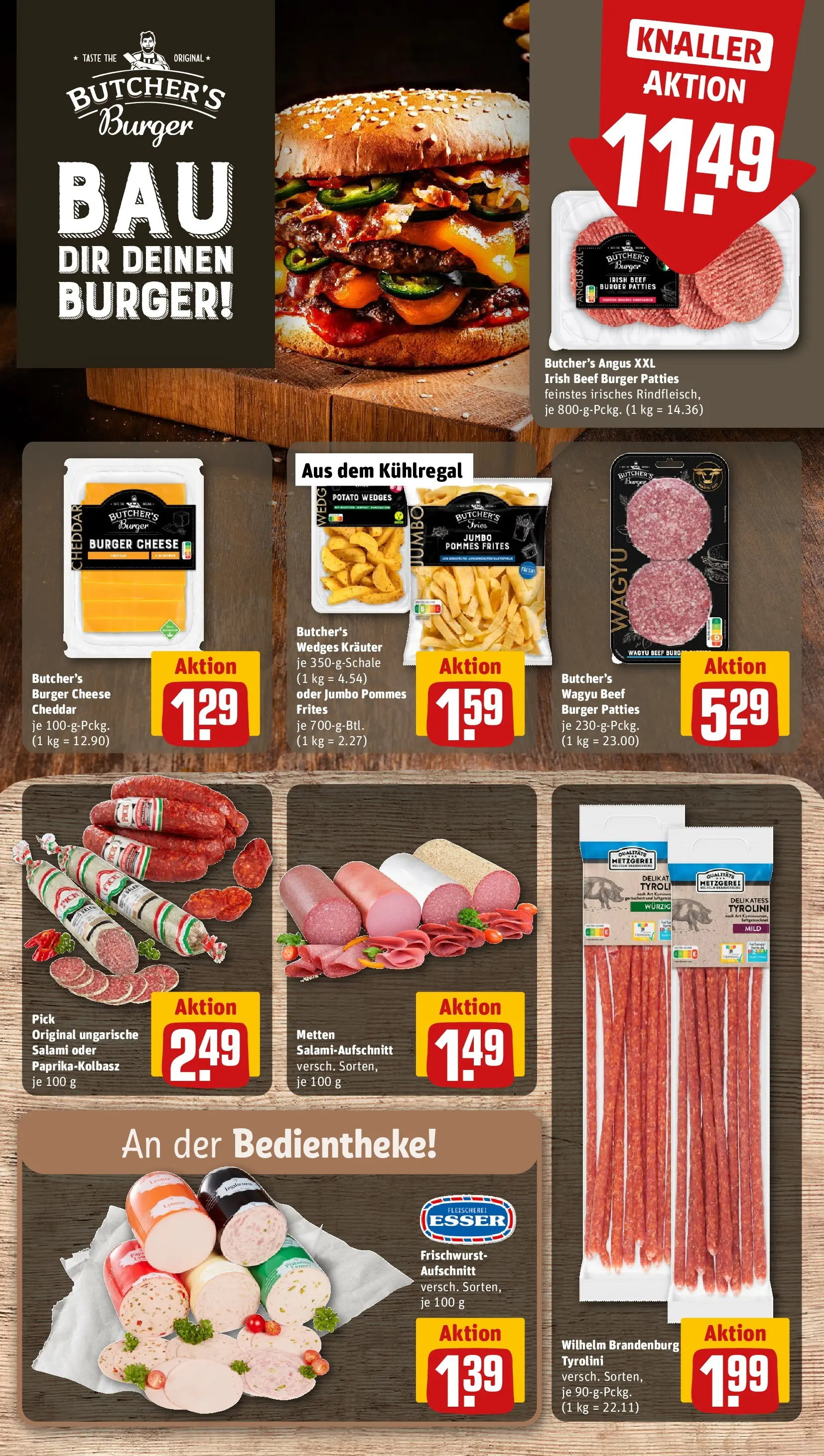 REWE Prospekt ab 20.07.2026 zum Blättern » Angebote | Seite: 11 | Produkte: Pommes, Burger, Pommes frites, Salami