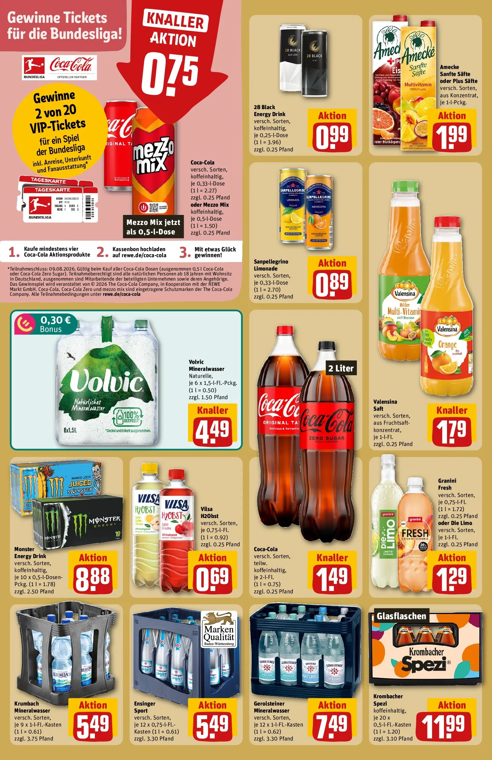 REWE Prospekt ab 20.07.2026 zum Blättern » Angebote | Seite: 18 | Produkte: Limonade, Mineralwasser, Oder mezzo mix, Volvic
