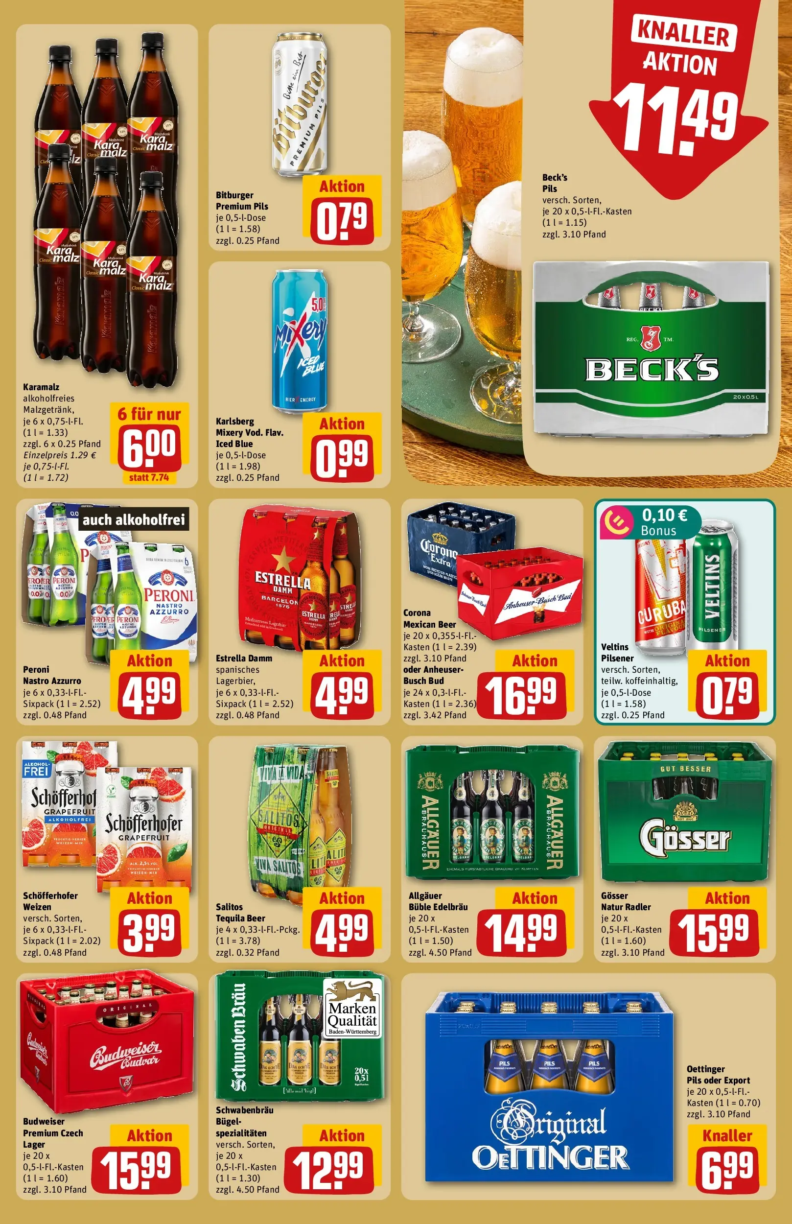 REWE Prospekt ab 20.07.2026 zum Blättern » Angebote | Seite: 19 | Produkte: Bitburger, Tequila, Budweiser, Mixery