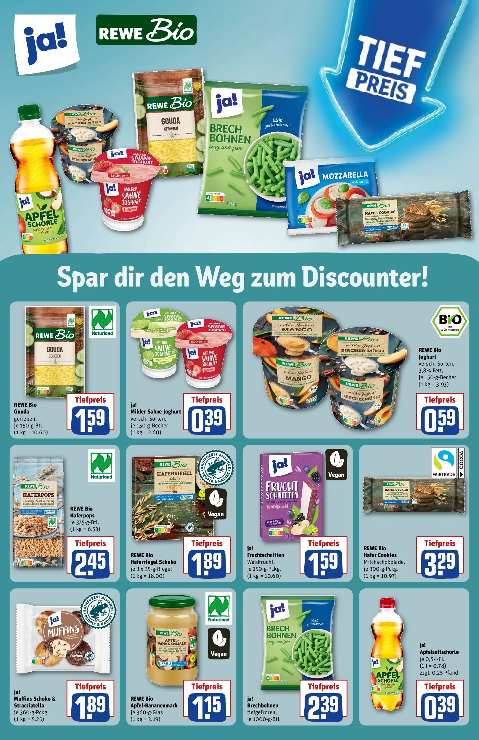 REWE Prospekt ab 20.07.2026 zum Blättern » Angebote | Seite: 23 | Produkte: Musli, Mozzarella, Gouda, Äpfel
