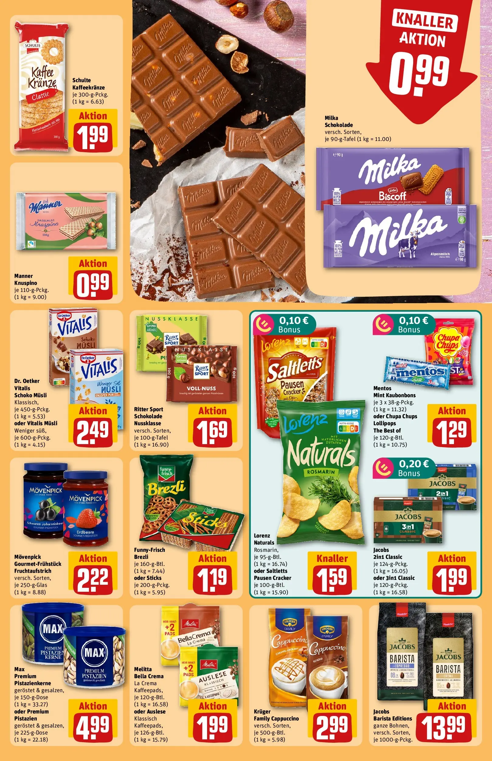 REWE Prospekt ab 20.07.2026 zum Blättern » Angebote | Seite: 25 | Produkte: Melitta, Kaffee, Milka, Pistazien