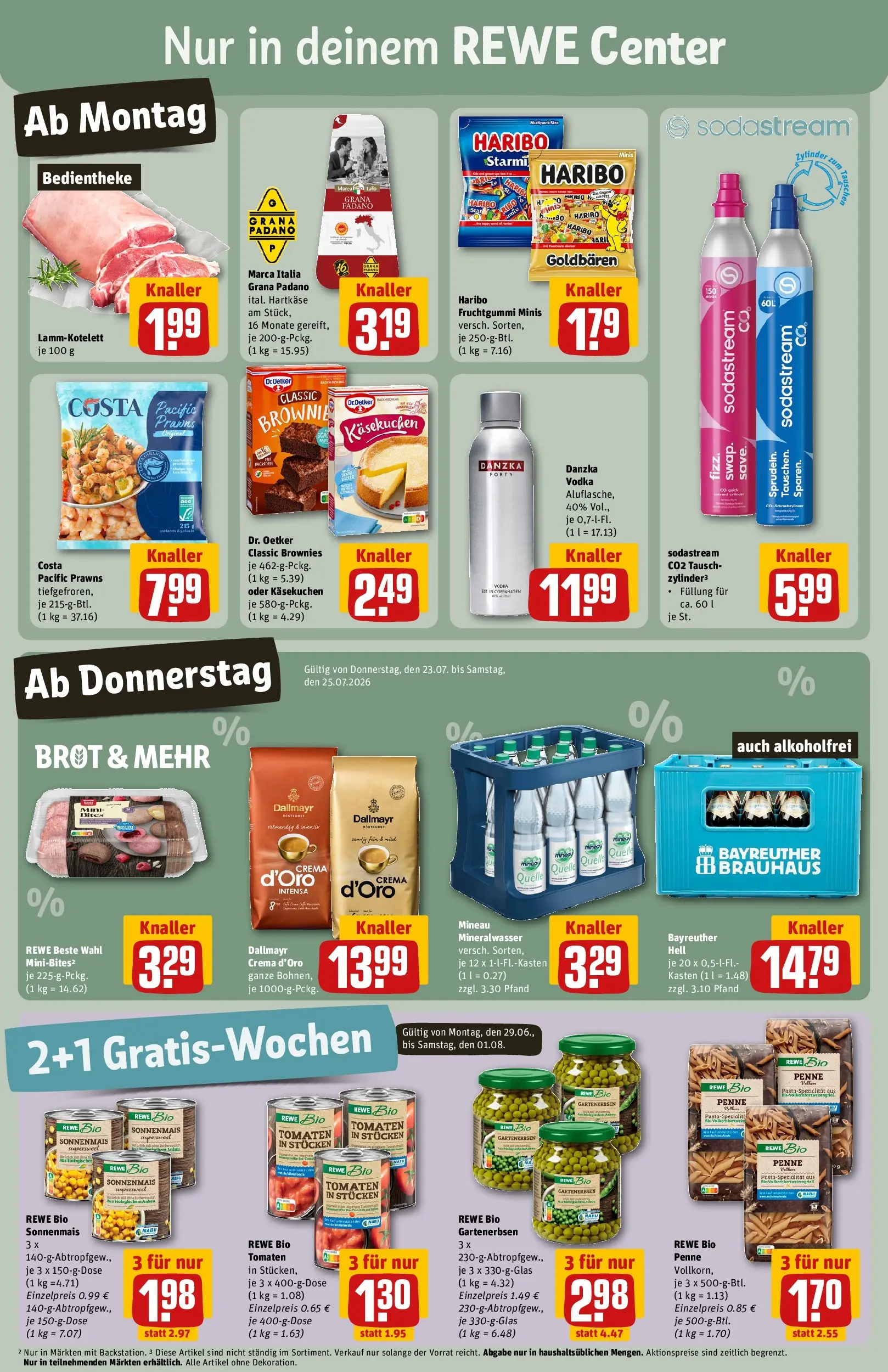 REWE Prospekt ab 20.07.2026 zum Blättern » Angebote | Seite: 3 | Produkte: Haribo, Tomaten, Dallmayr, Brot