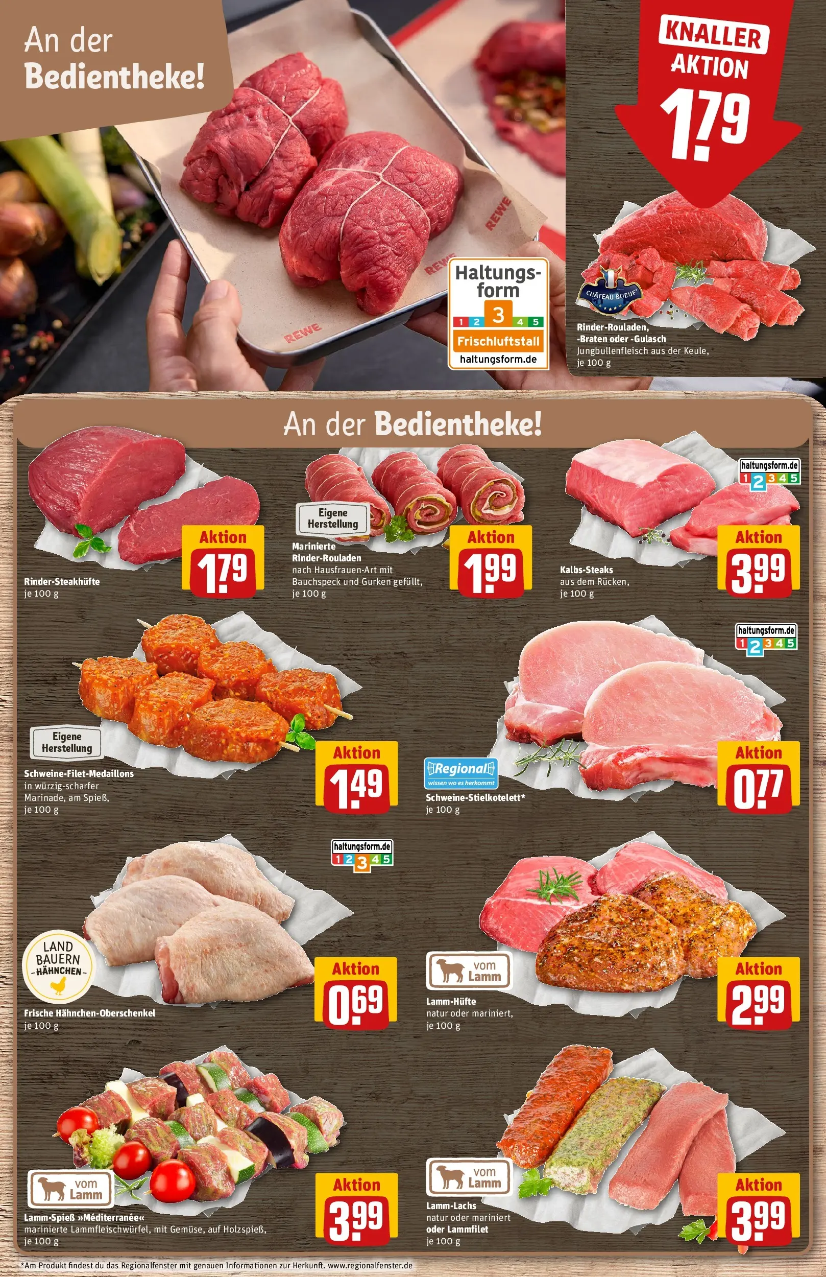 REWE Prospekt ab 20.07.2026 zum Blättern » Angebote | Seite: 10 | Produkte: Rinderrouladen, Hahnchen, Gulasch, Gurken