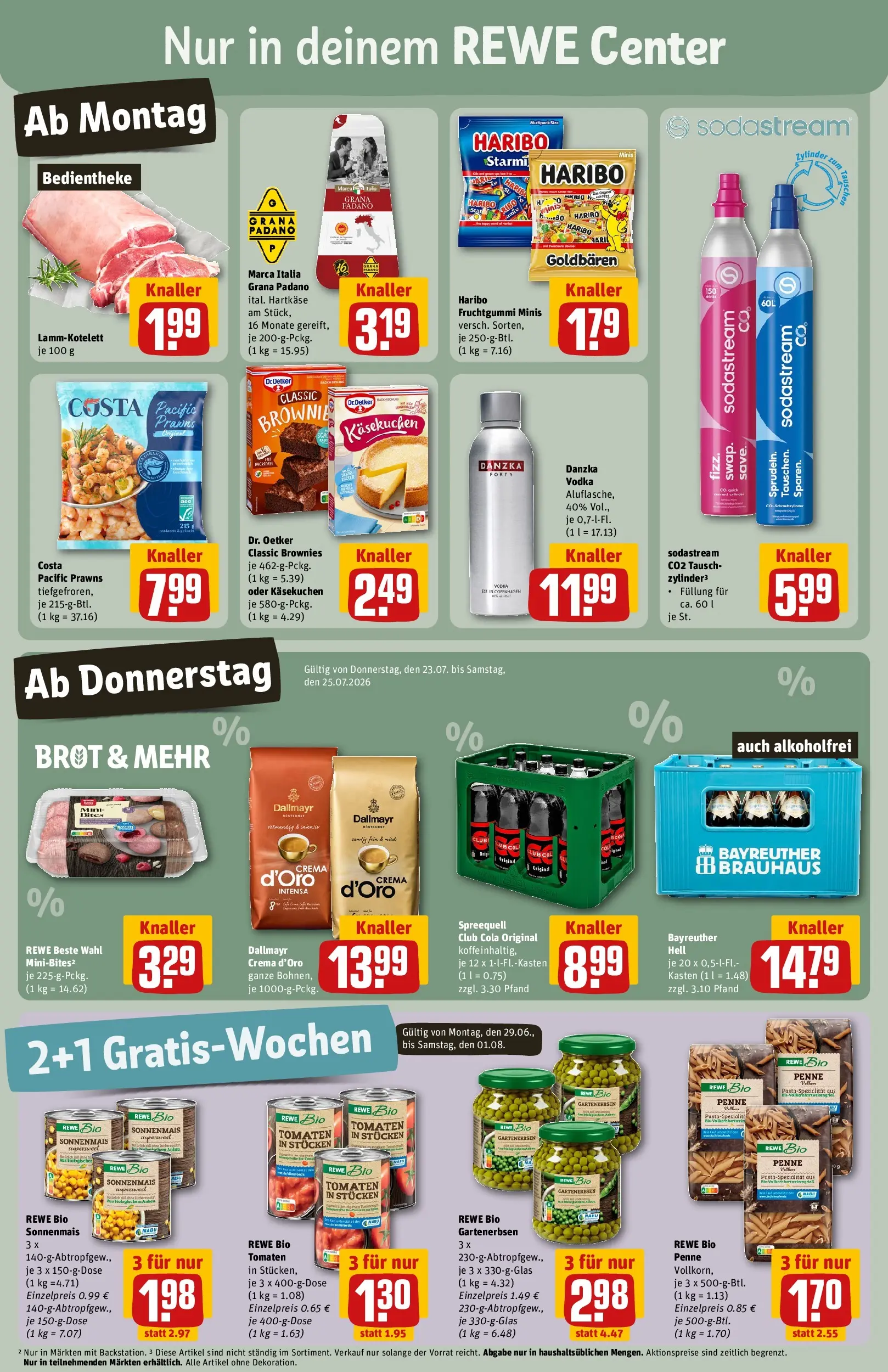REWE Prospekt ab 20.07.2026 zum Blättern » Angebote | Seite: 3 | Produkte: Haribo, Cola, Vodka, Sodastream