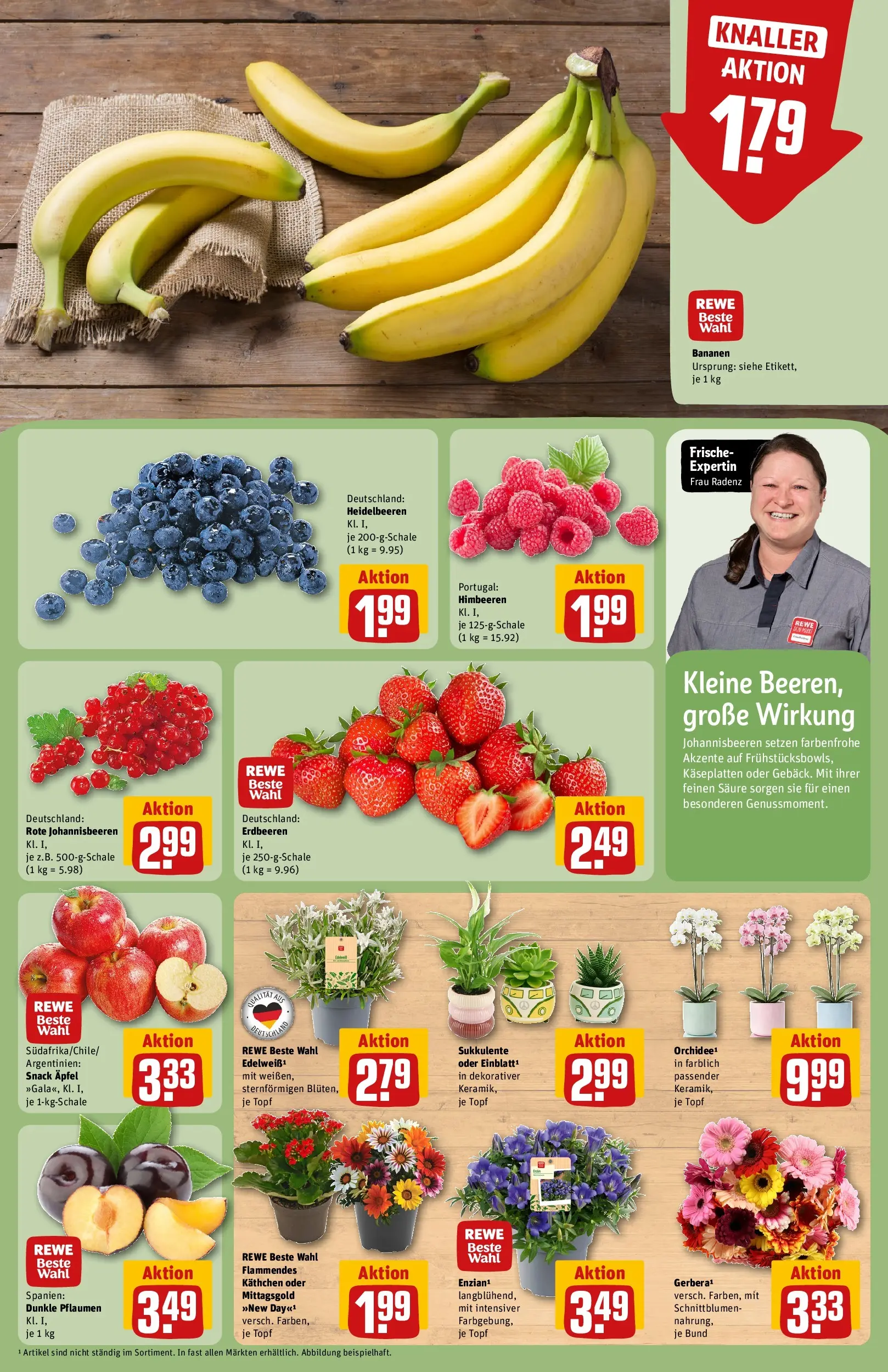 REWE Prospekt ab 20.07.2026 zum Blättern » Angebote | Seite: 9 | Produkte: Himbeeren, Äpfel, Bananen, Erdbeeren