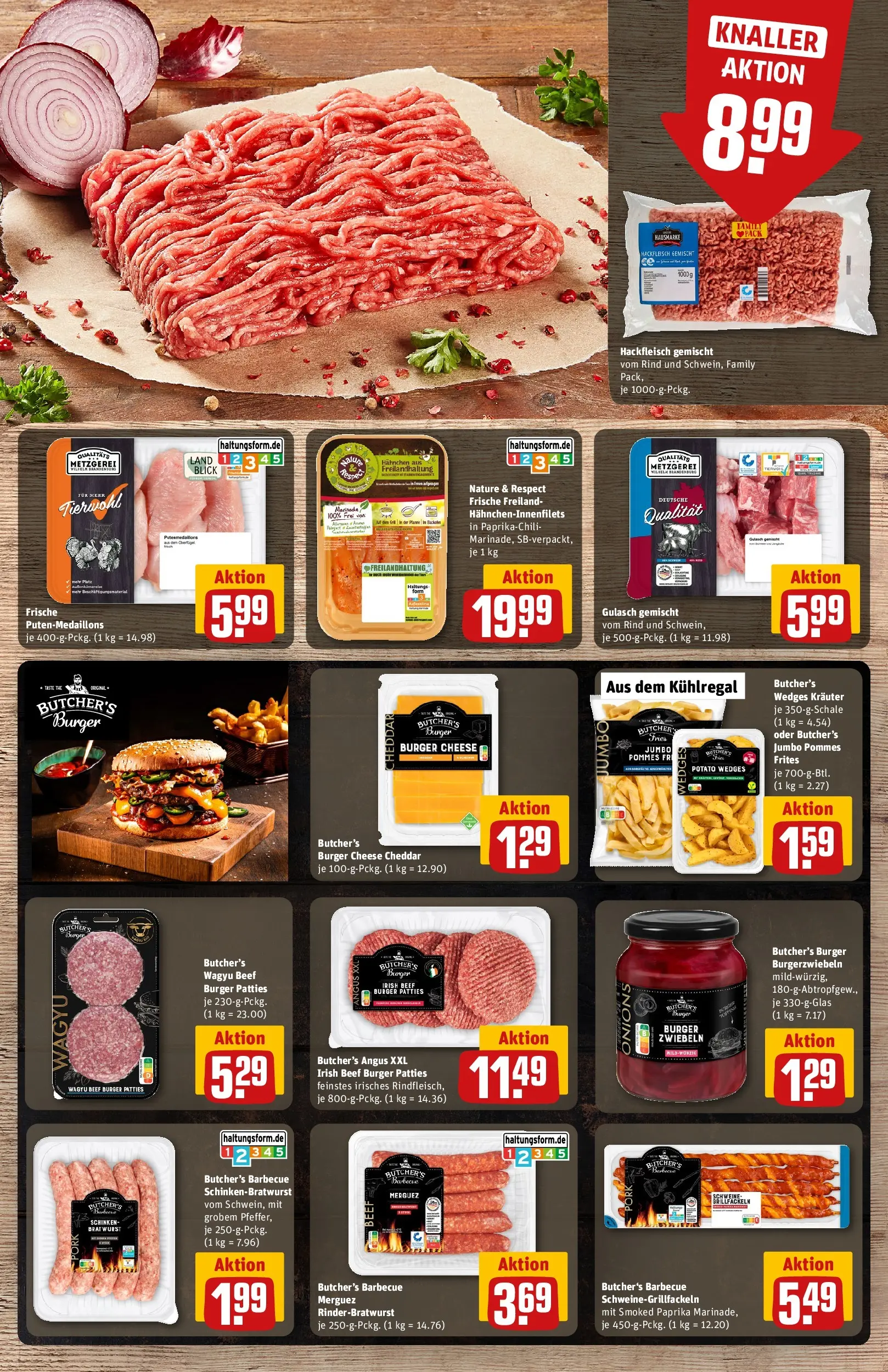 REWE Prospekt ab 20.07.2026 zum Blättern » Angebote | Seite: 11 | Produkte: Pommes, Bratwurst, Paprika, Gulasch