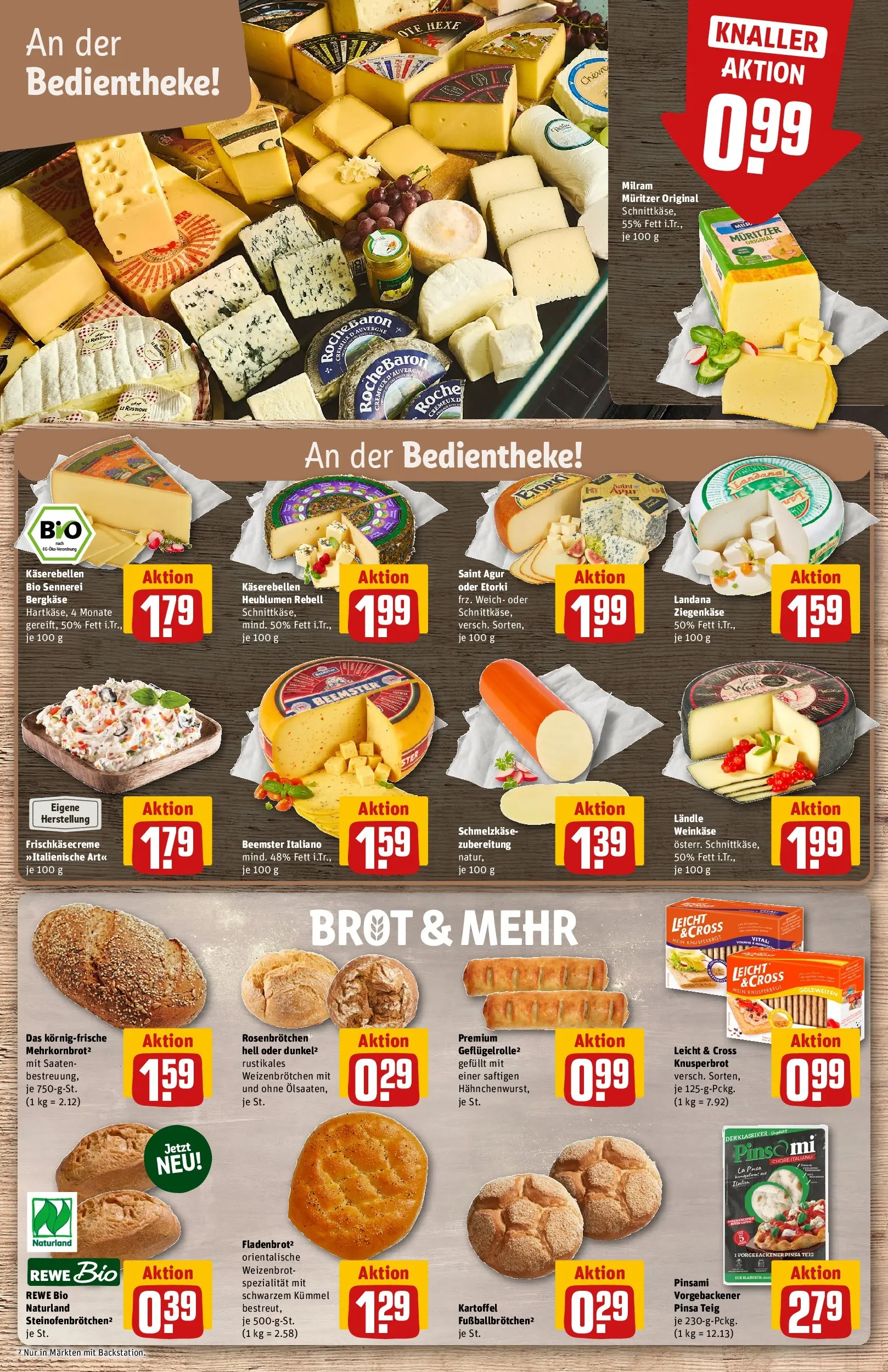 REWE Prospekt ab 20.07.2026 zum Blättern » Angebote | Seite: 13 | Produkte: Ziegenkäse, Milram, Brot