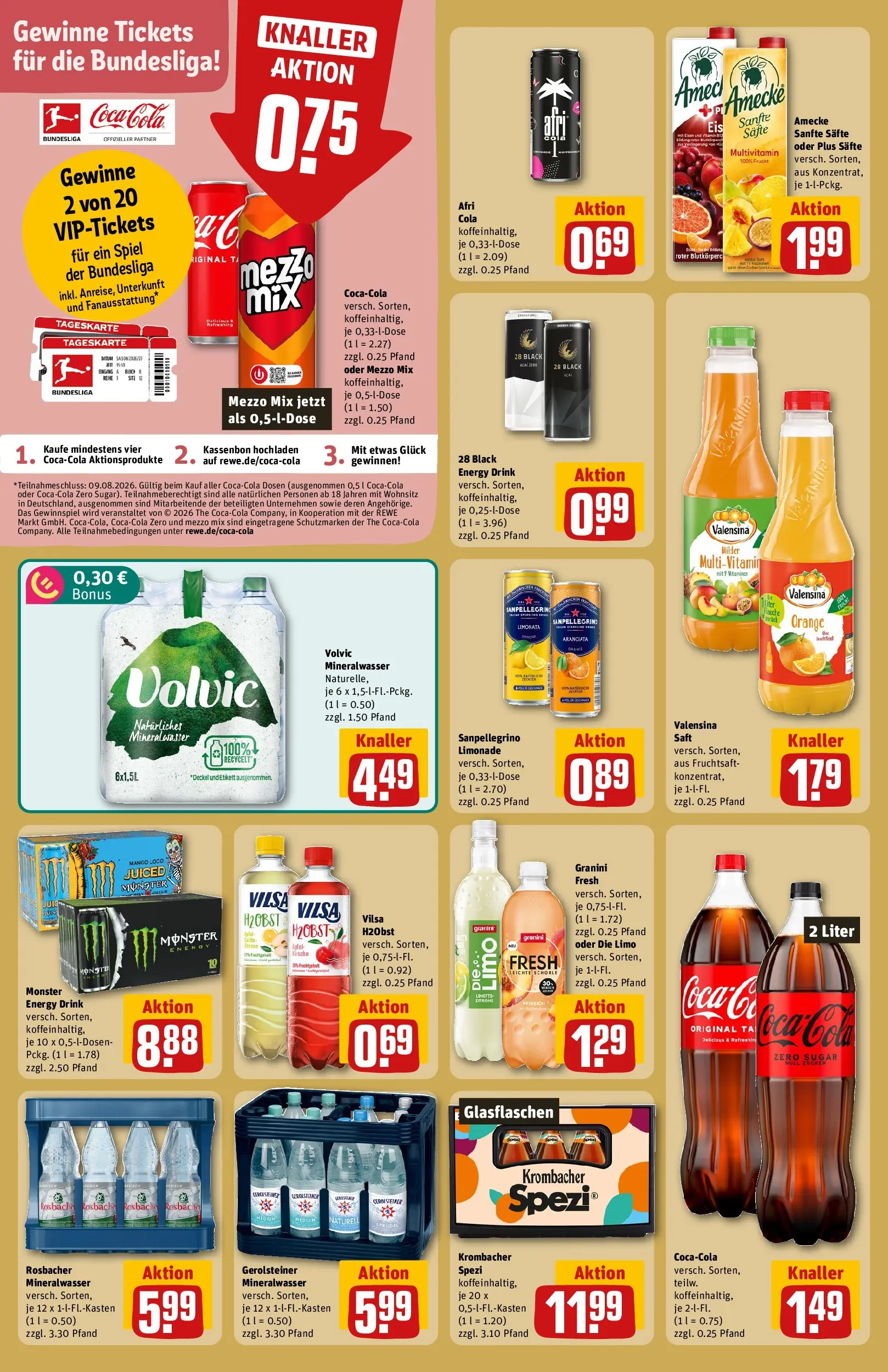 REWE Prospekt ab 20.07.2026 zum Blättern » Angebote | Seite: 20 | Produkte: Mezzo mix, Cola, Tür, Krombacher