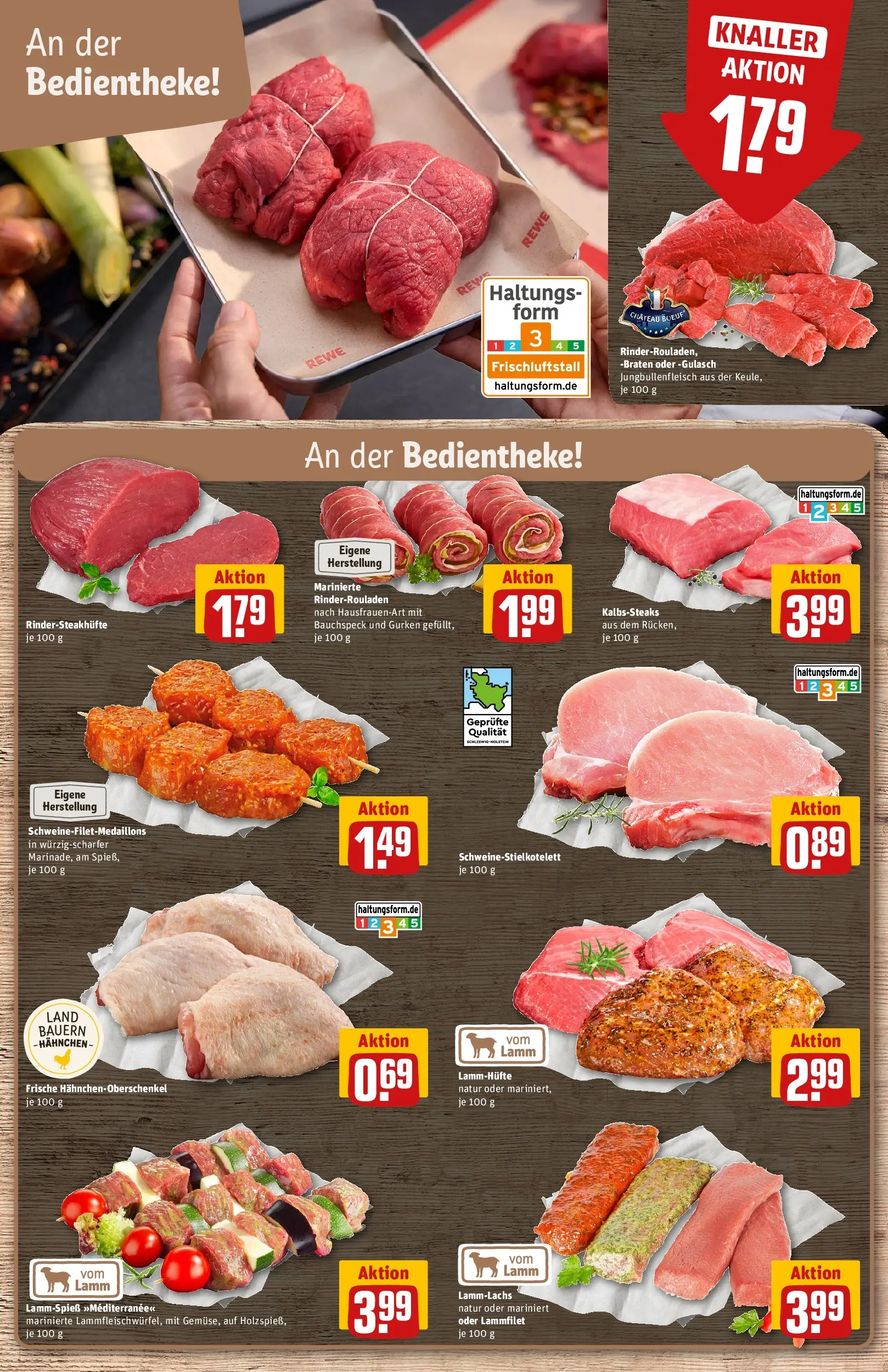 REWE Prospekt ab 20.07.2026 zum Blättern » Angebote | Seite: 10 | Produkte: Rinderrouladen, Hahnchen, Gulasch, Gurken