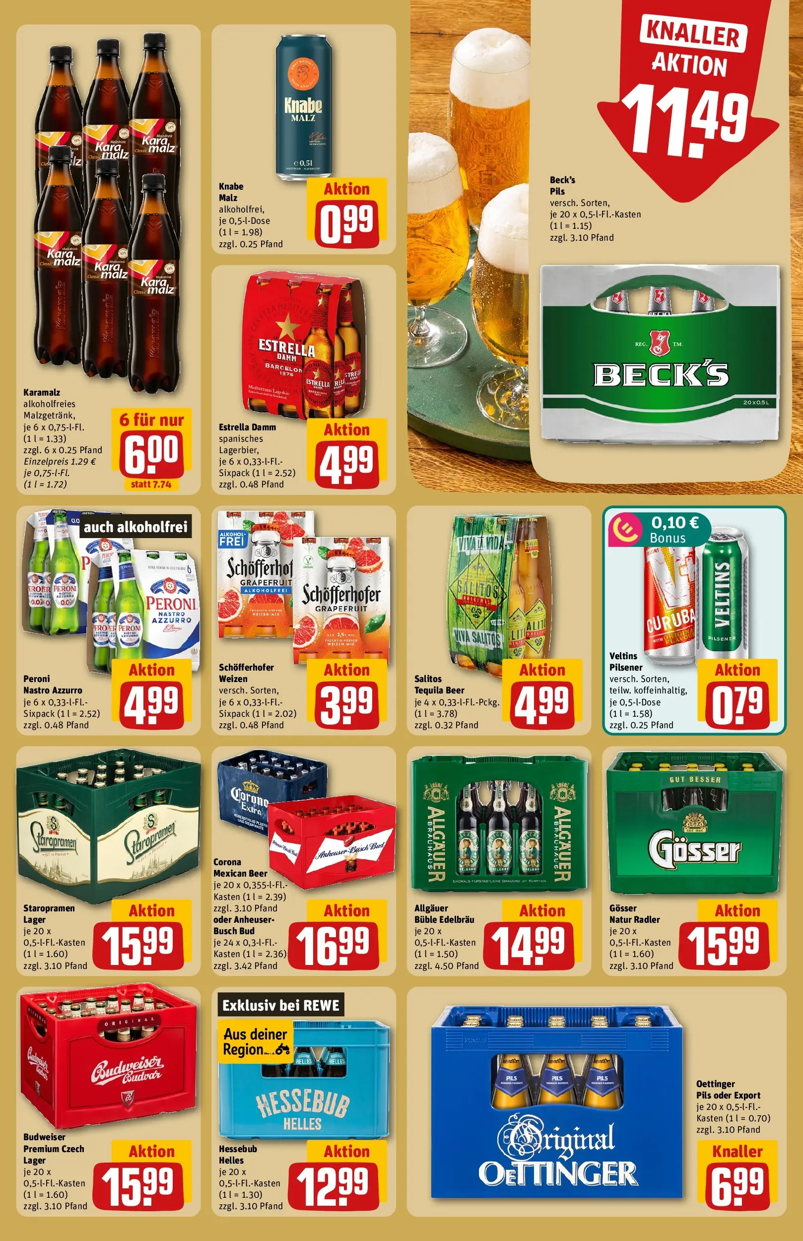 REWE Prospekt ab 20.07.2026 zum Blättern » Angebote | Seite: 19 | Produkte: Pils, Tequila, Grapefruit, Budweiser