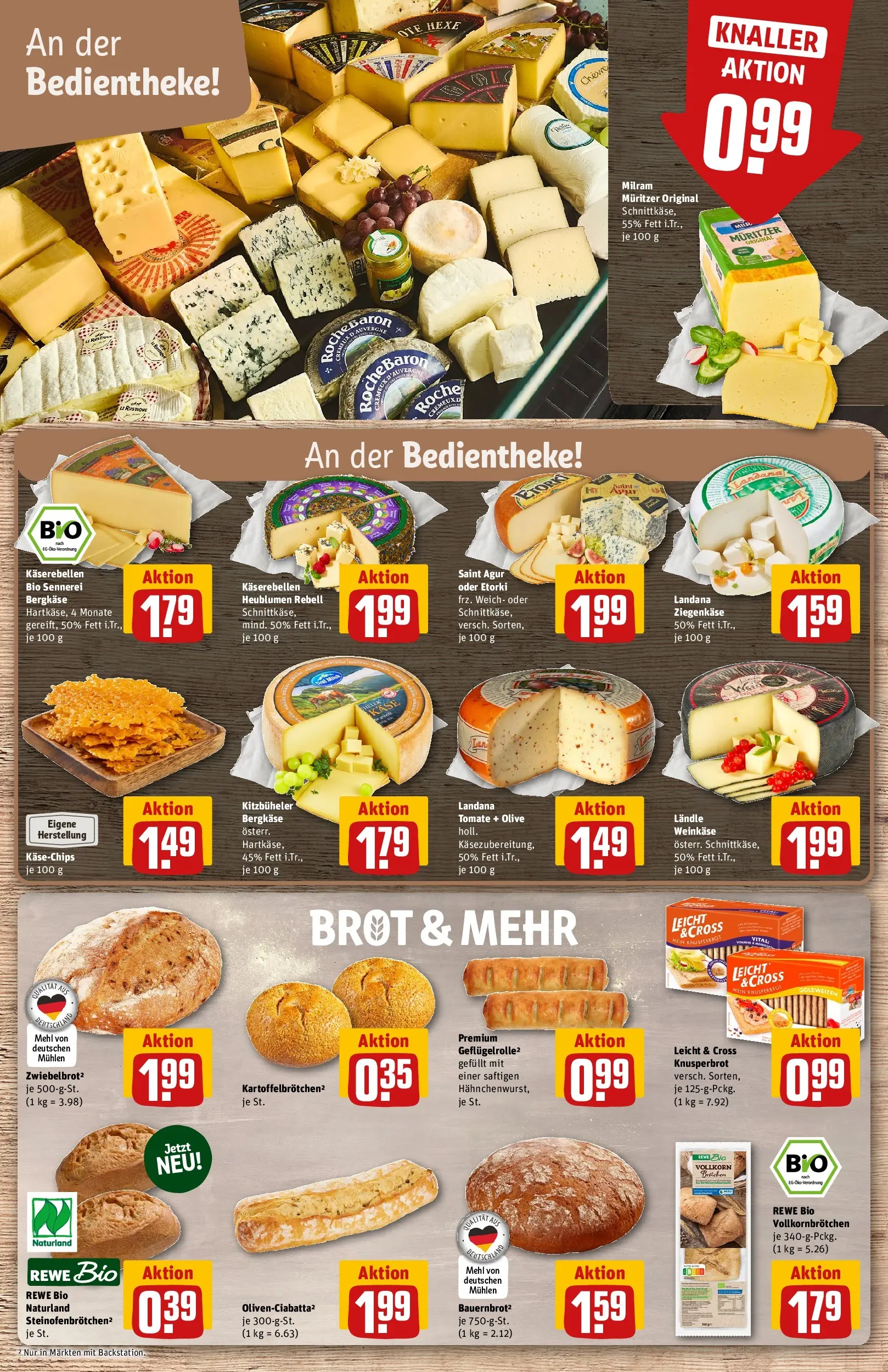 REWE Prospekt ab 20.07.2026 zum Blättern » Angebote | Seite: 13 | Produkte: Mehl, Käse, Ziegenkäse, Milram