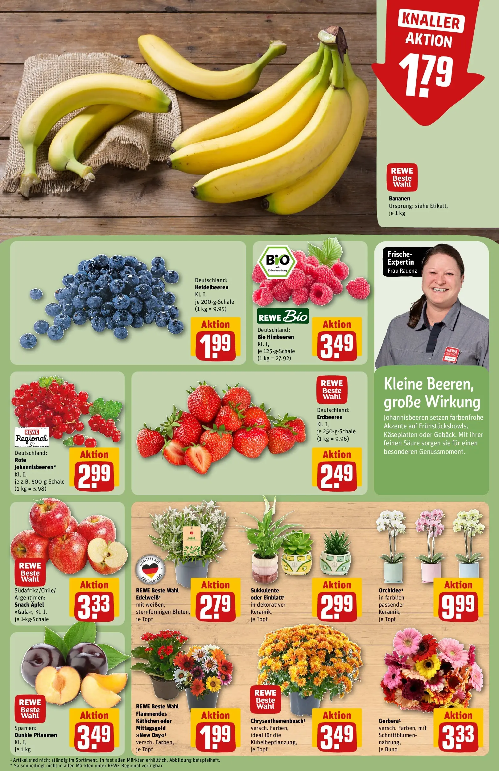 REWE Prospekt ab 20.07.2026 zum Blättern » Angebote | Seite: 9 | Produkte: Himbeeren, Pflaumen, Bananen, Erdbeeren