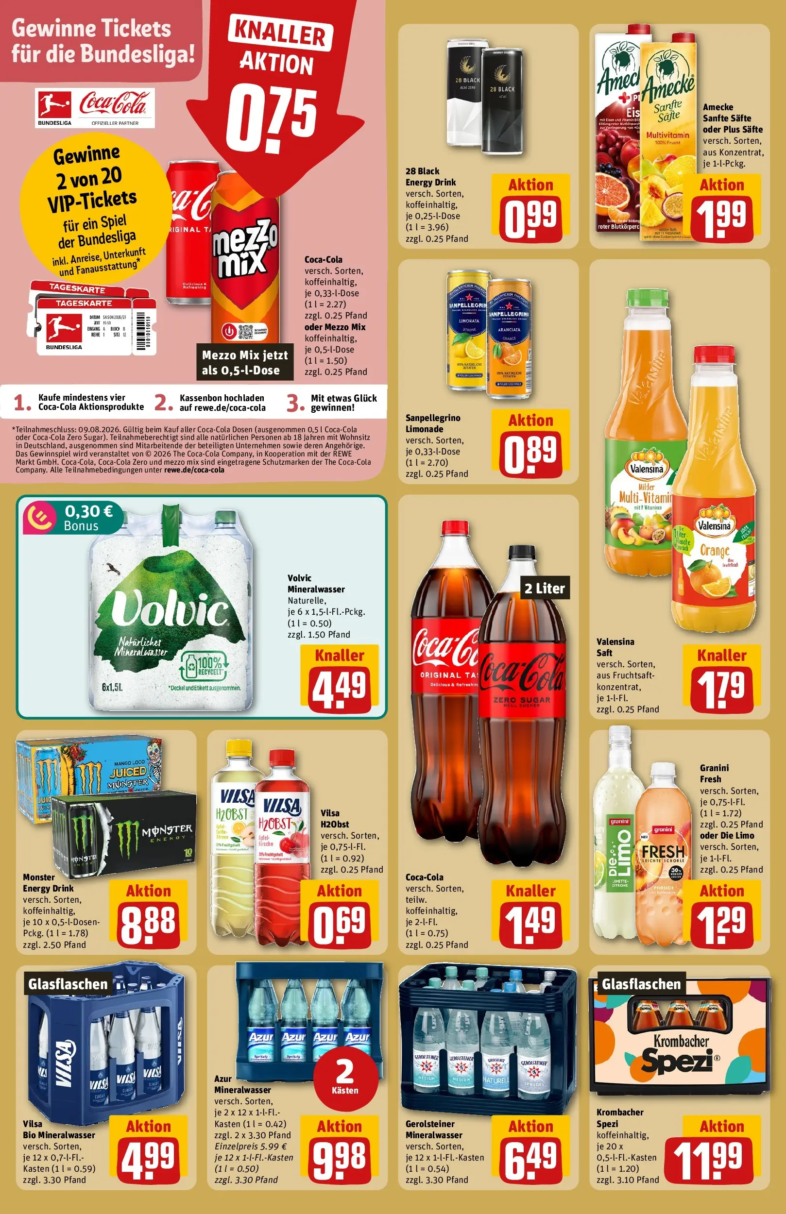REWE Prospekt ab 20.07.2026 zum Blättern » Angebote | Seite: 18 | Produkte: Spiel, Cola, Valensina, Saft