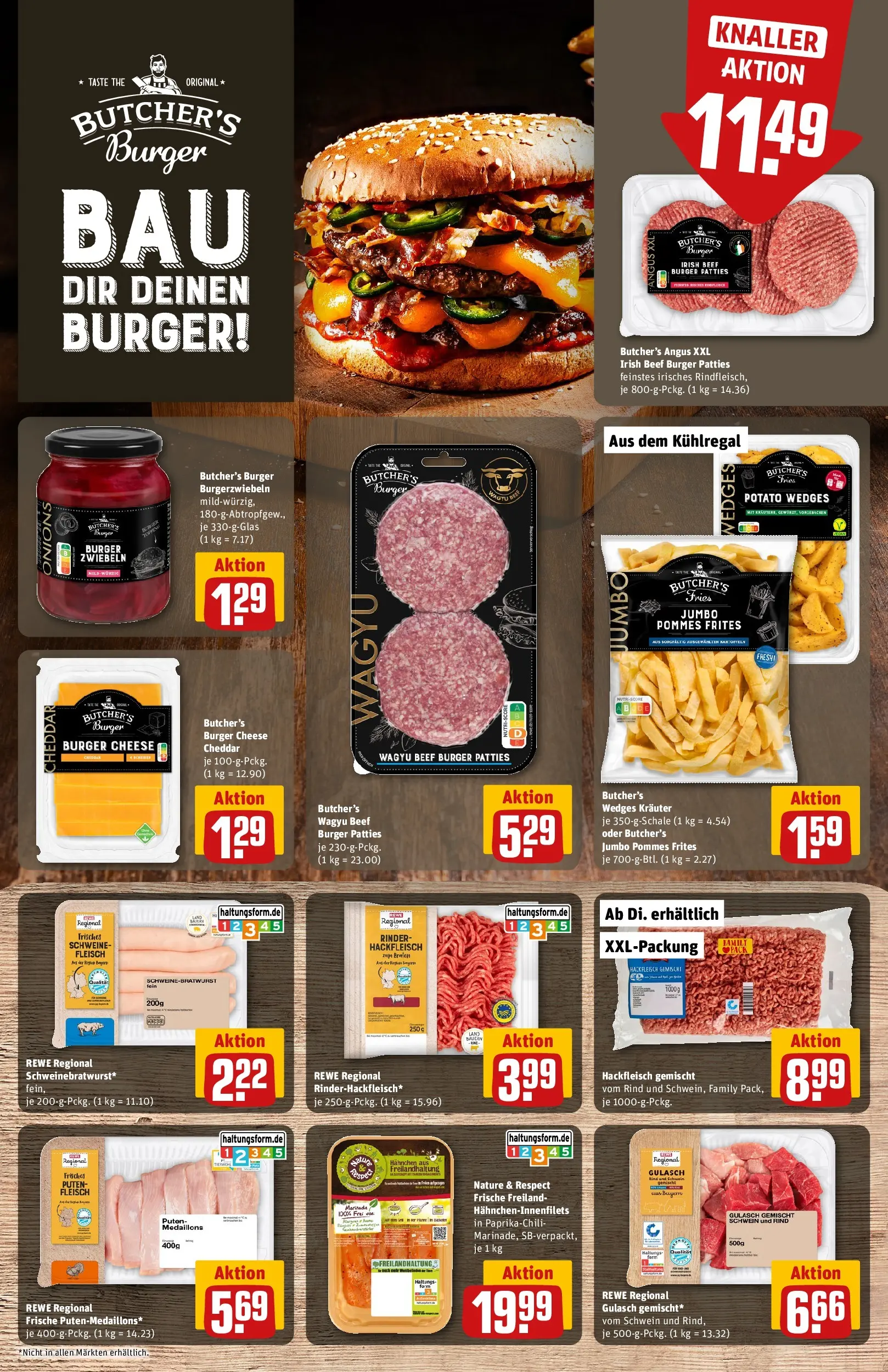 REWE Prospekt ab 20.07.2026 zum Blättern » Angebote | Seite: 11 | Produkte: Pommes, Pommes frites, Gulasch, Hackfleisch