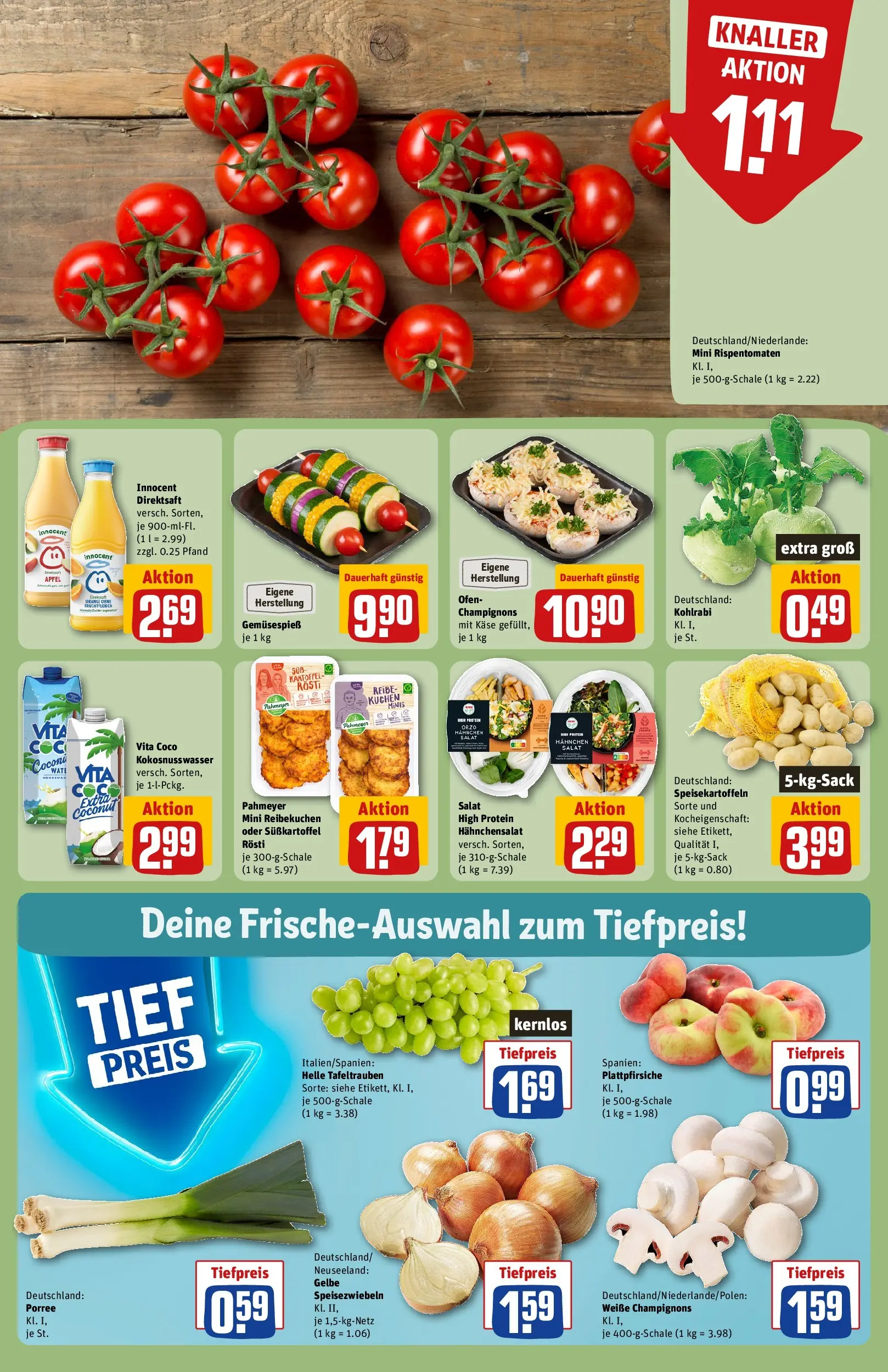REWE Prospekt ab 20.07.2026 zum Blättern » Angebote | Seite: 8 | Produkte: Käse, Kohlrabi, Äpfel, Salat