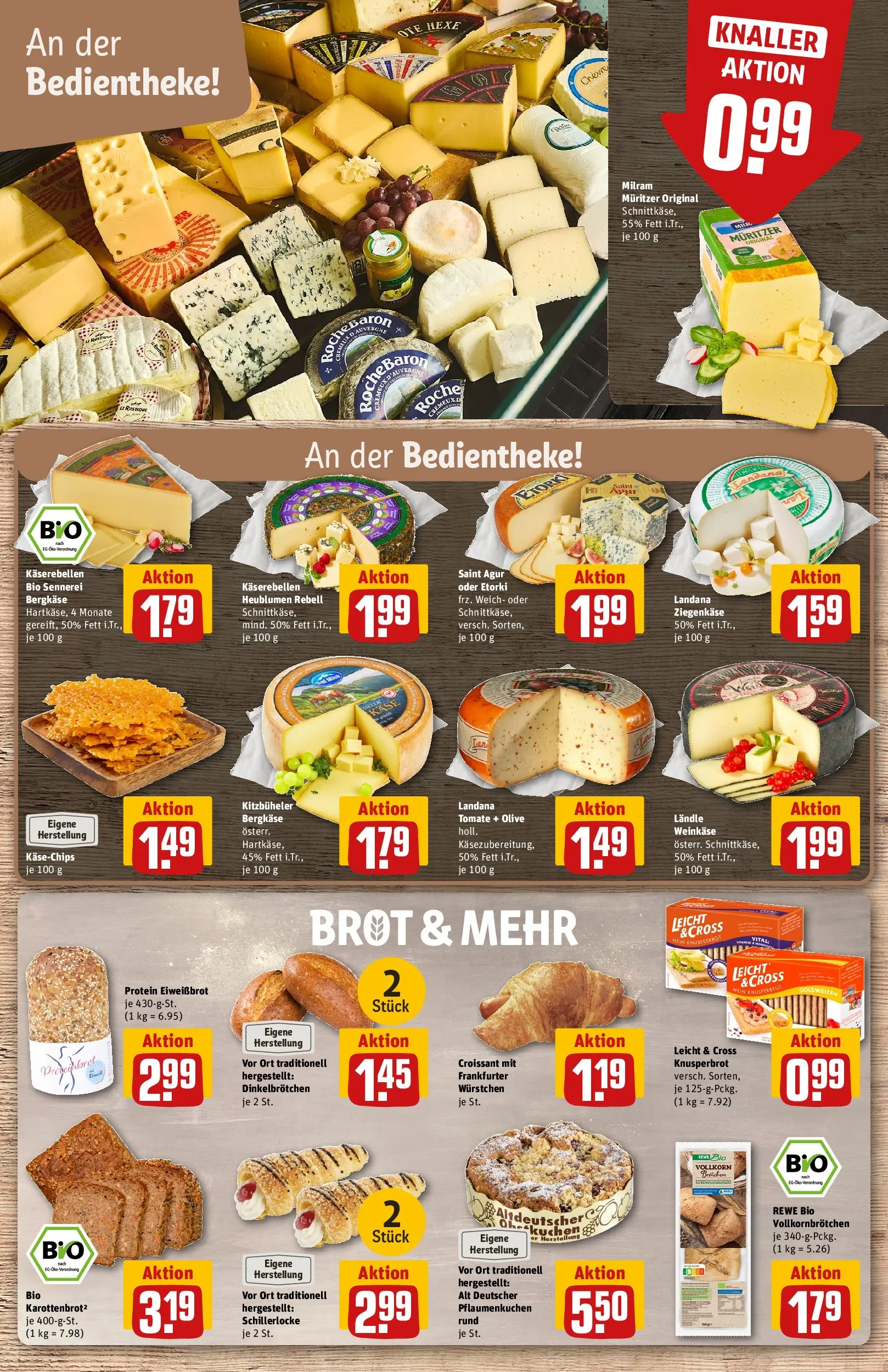 REWE Prospekt ab 20.07.2026 zum Blättern » Angebote | Seite: 13 | Produkte: Käse, Ziegenkäse, Croissant, Milram