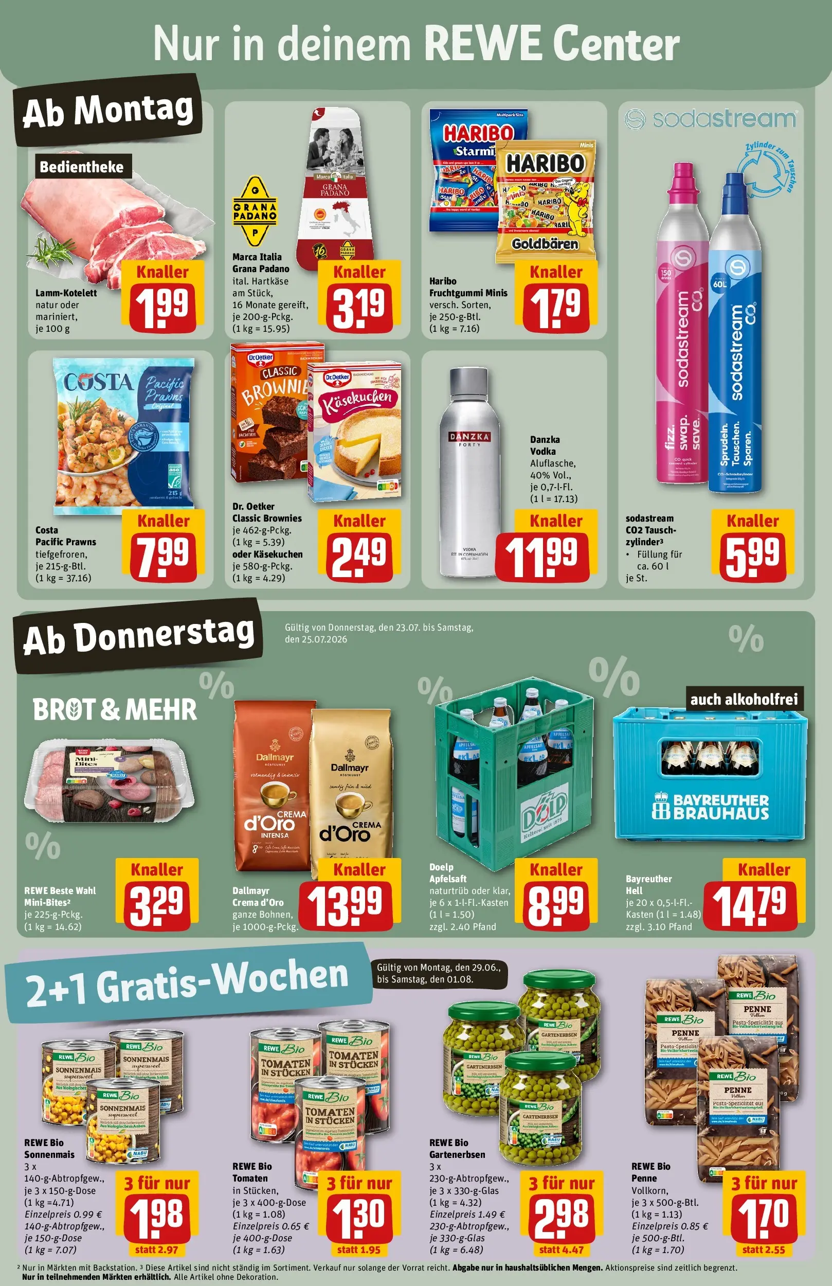 REWE Prospekt ab 20.07.2026 zum Blättern » Angebote | Seite: 3 | Produkte: Haribo, Tomaten, Apfelsaft, Vodka