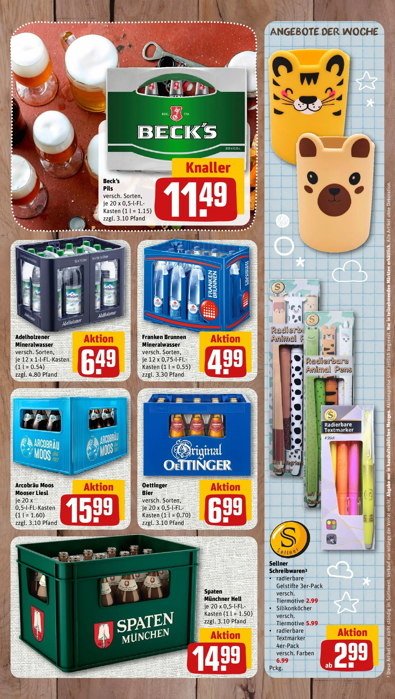 REWE Prospekt ab 20.07.2026 zum Blättern » Angebote | Seite: 7 | Produkte: Bier, Pils, Oettinger, Mineralwasser