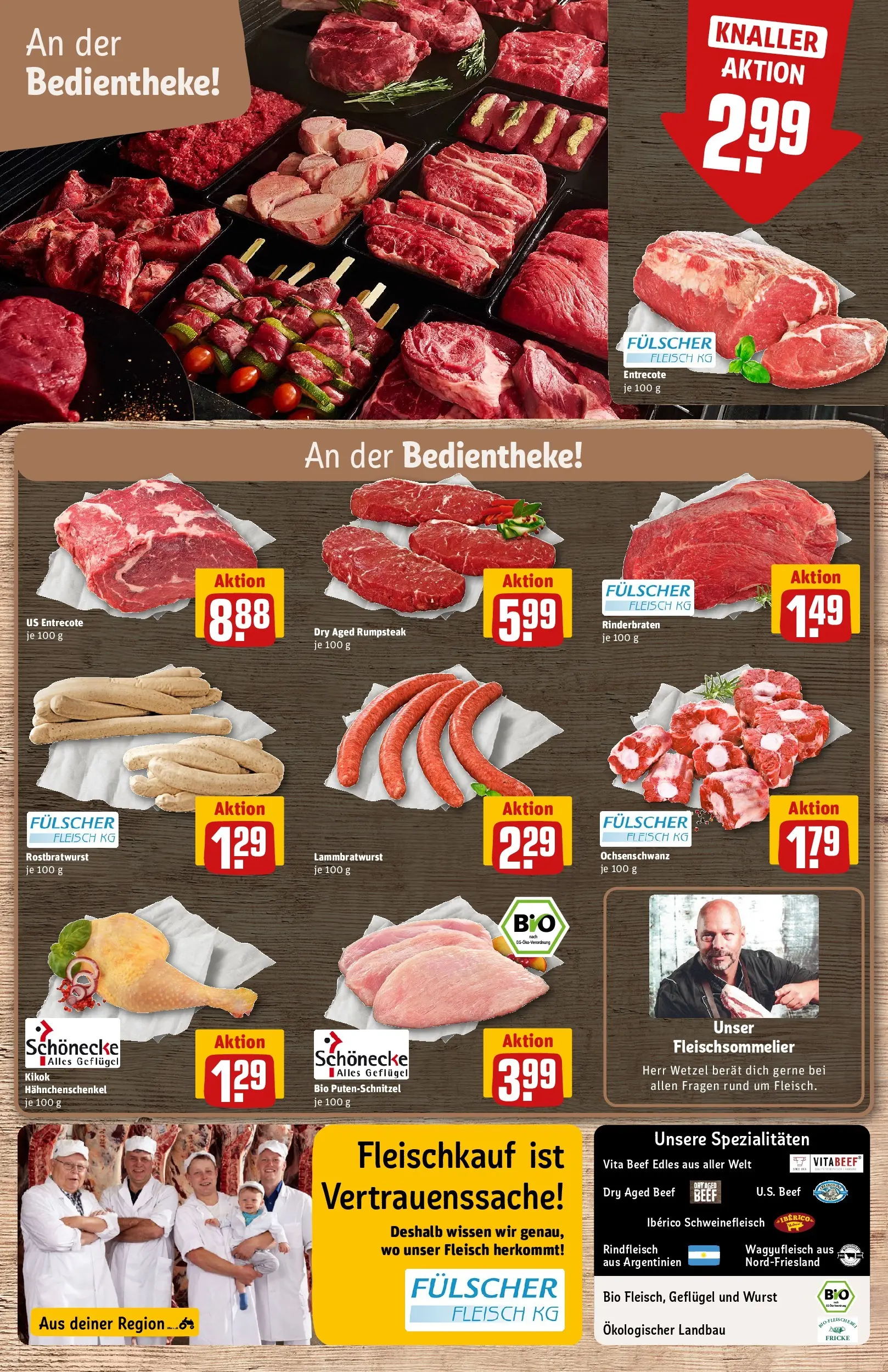 REWE Prospekt ab 20.07.2026 zum Blättern » Angebote | Seite: 10 | Produkte: Rumpsteak, Hahnchenschenkel, Entrecote, Fleisch