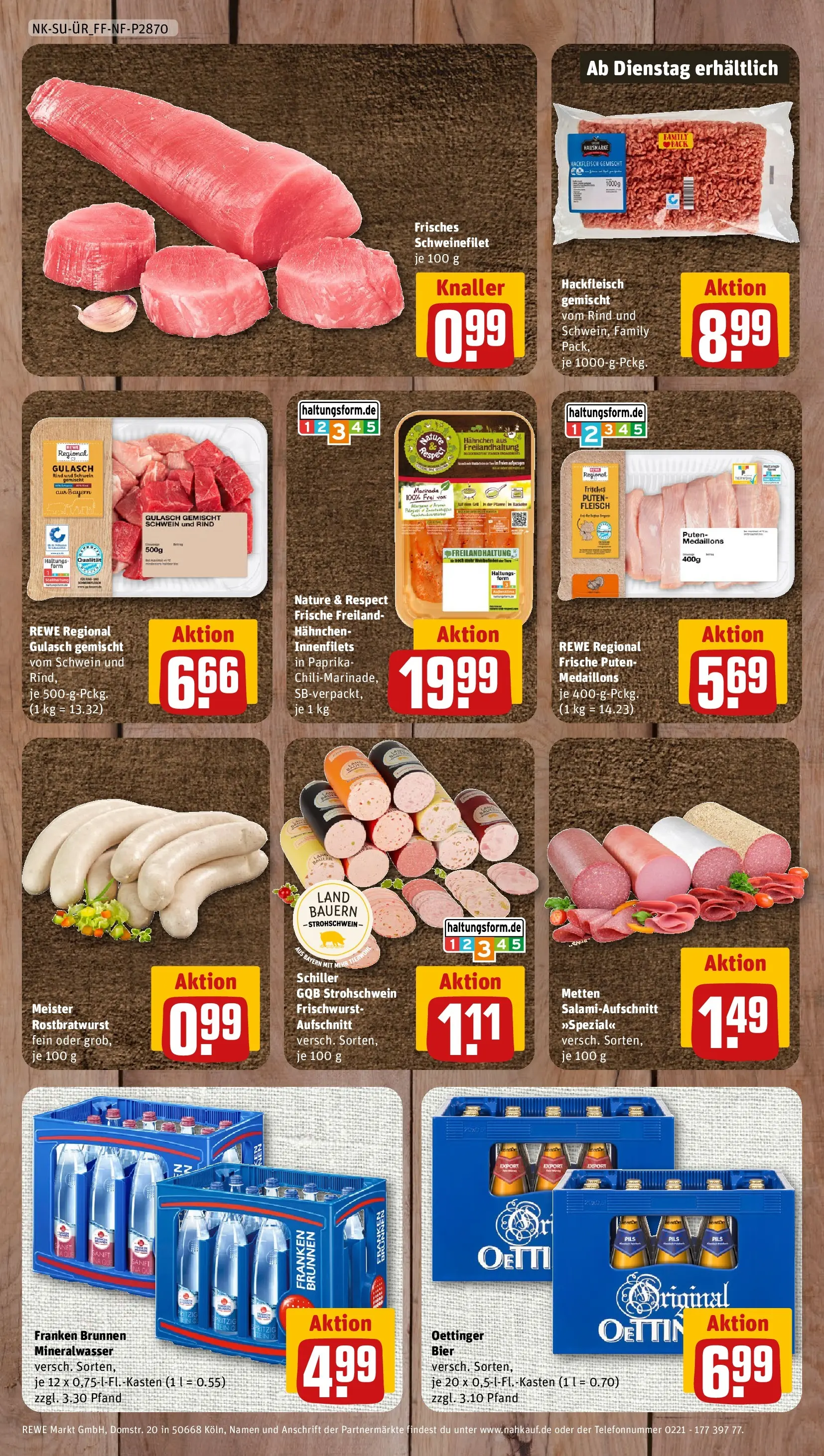 REWE Prospekt ab 20.07.2026 zum Blättern » Angebote | Seite: 8 | Produkte: Bier, Schweinefilet, Paprika, Fleisch