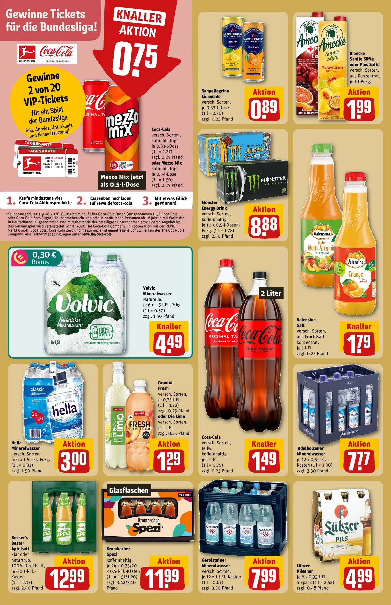 REWE Prospekt ab 20.07.2026 zum Blättern » Angebote | Seite: 18 | Produkte: Mezzo mix, Energy, Valensina, Mango