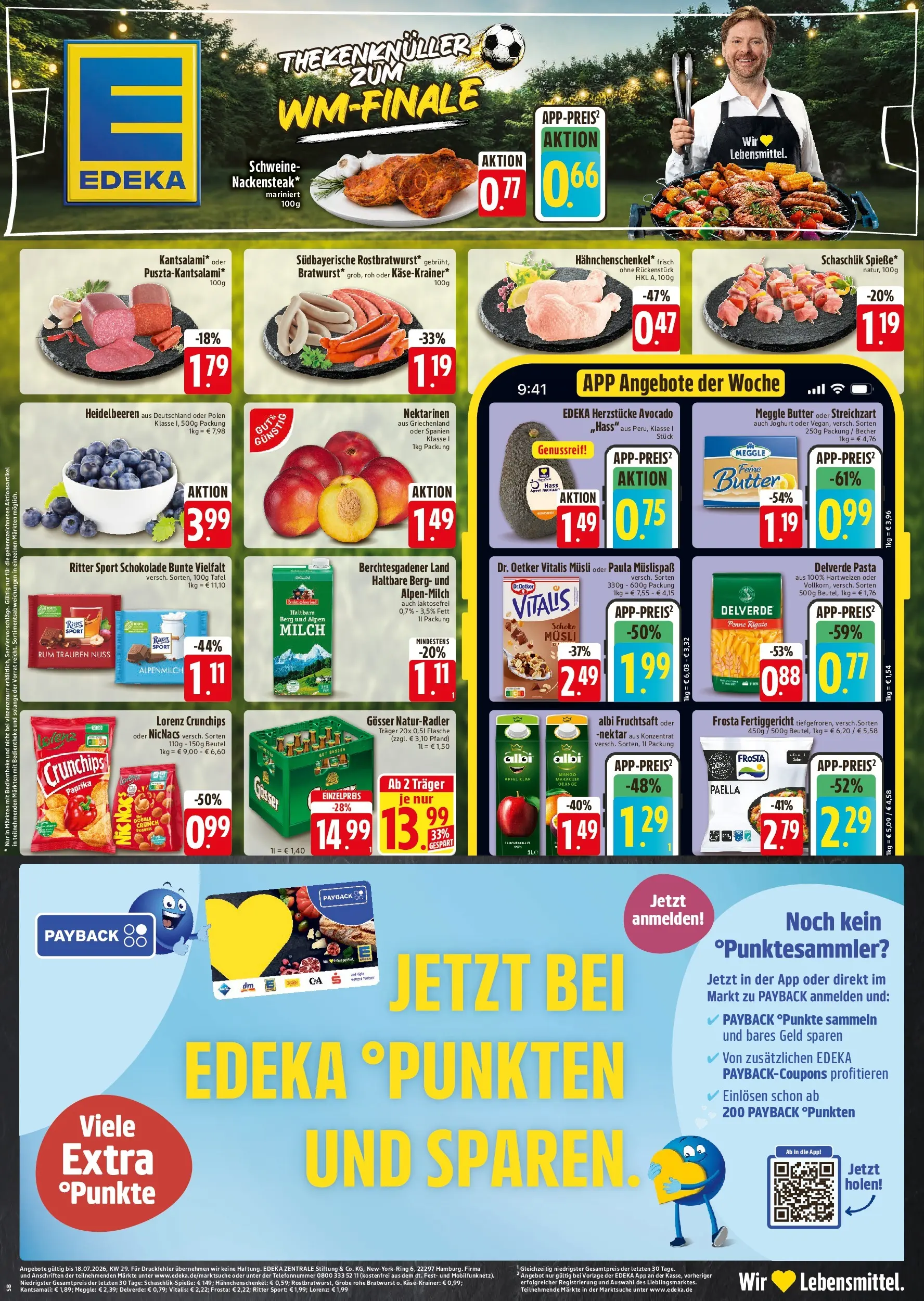 Angebote - E xpress: Zeitungsinserat (ab 15.07.2026) zum Blättern | Seite: 1 | Produkte: Käsekrainer, Mango, Fruchtsaft, Meggle butter