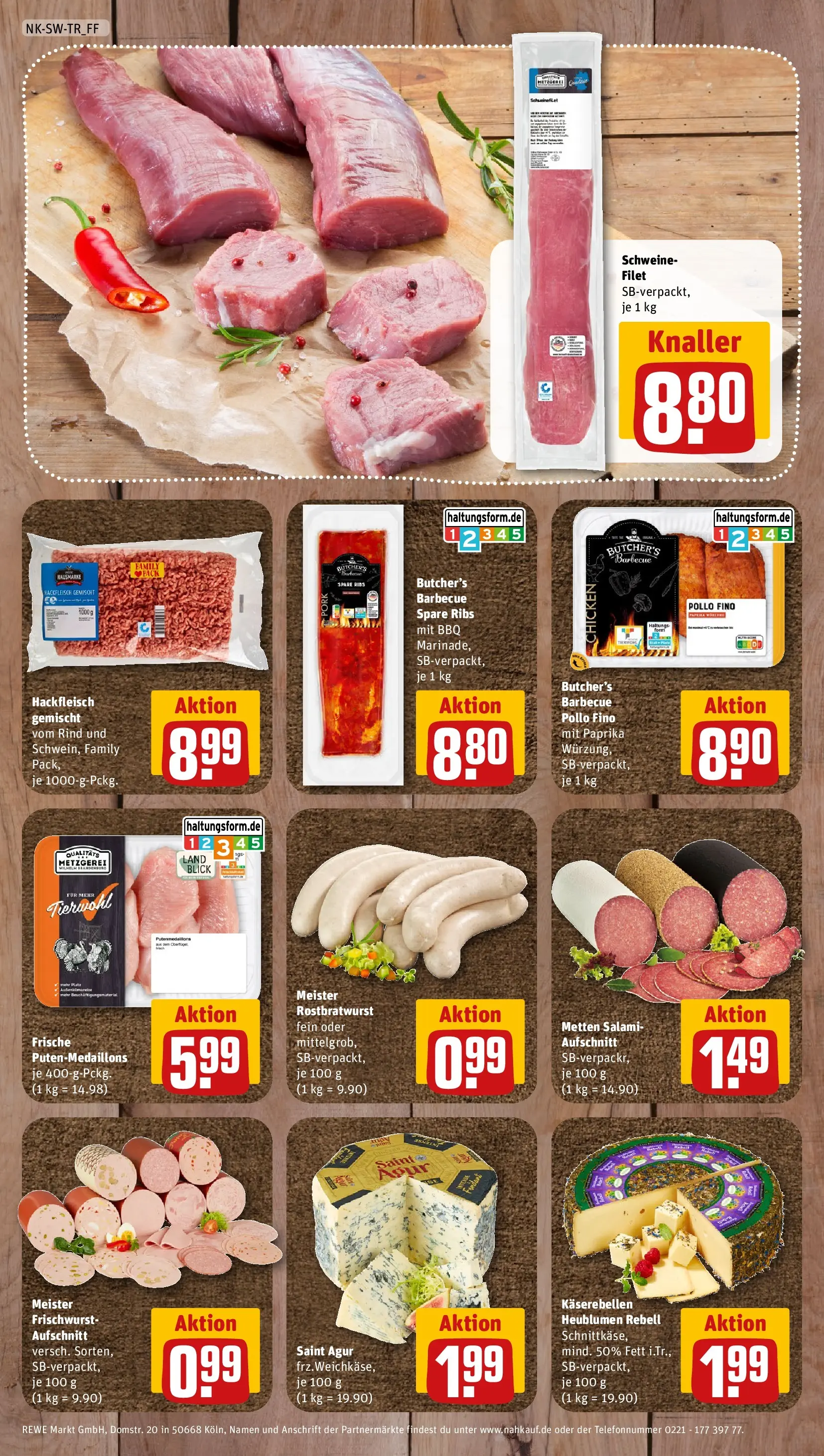 REWE Prospekt ab 20.07.2026 zum Blättern » Angebote | Seite: 8 | Produkte: Spare ribs, Schweinefilet, Paprika, Hackfleisch