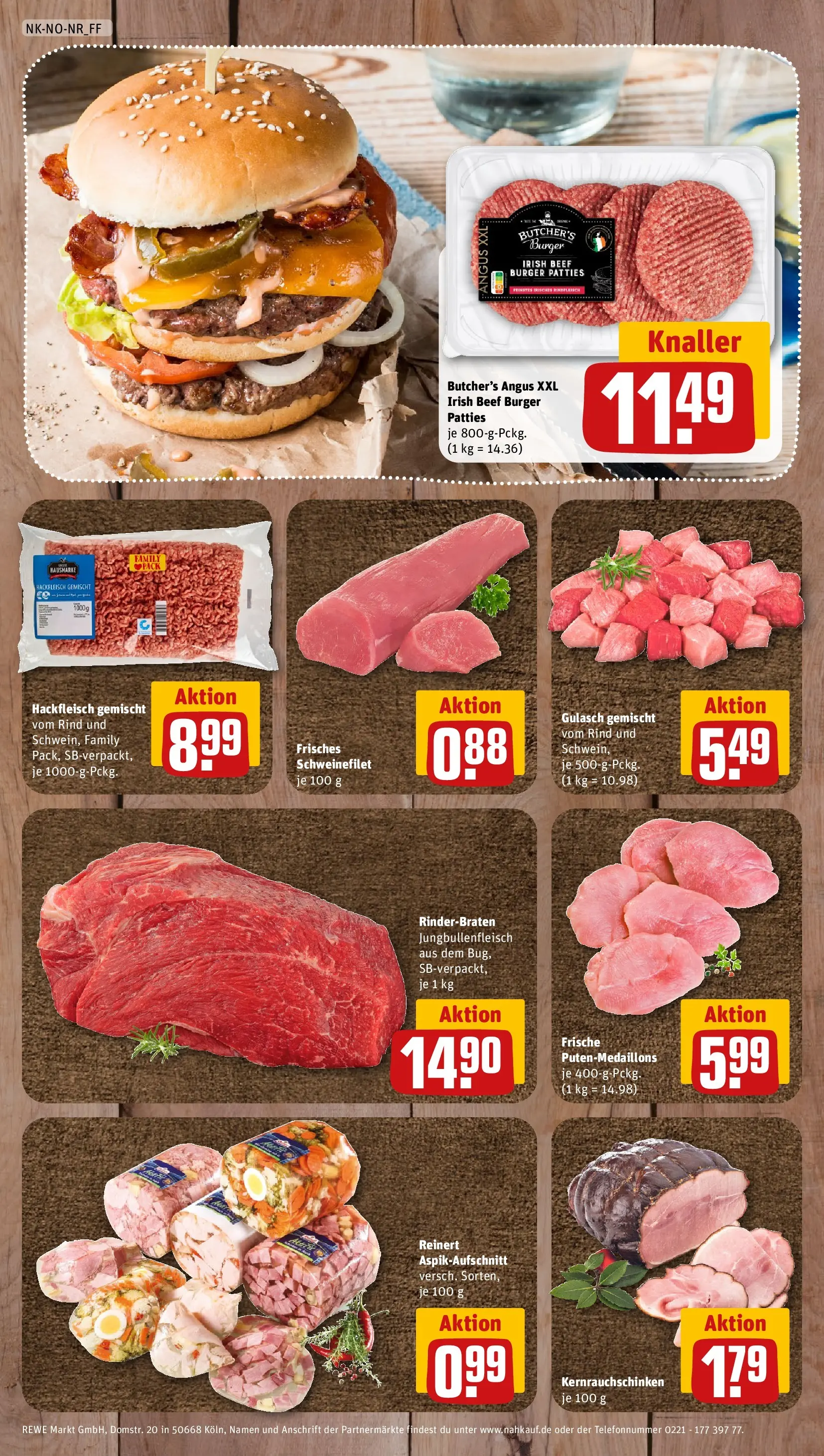 REWE Prospekt ab 20.07.2026 zum Blättern » Angebote | Seite: 8 | Produkte: Schweinefilet, Gulasch, Rindfleisch, Hackfleisch