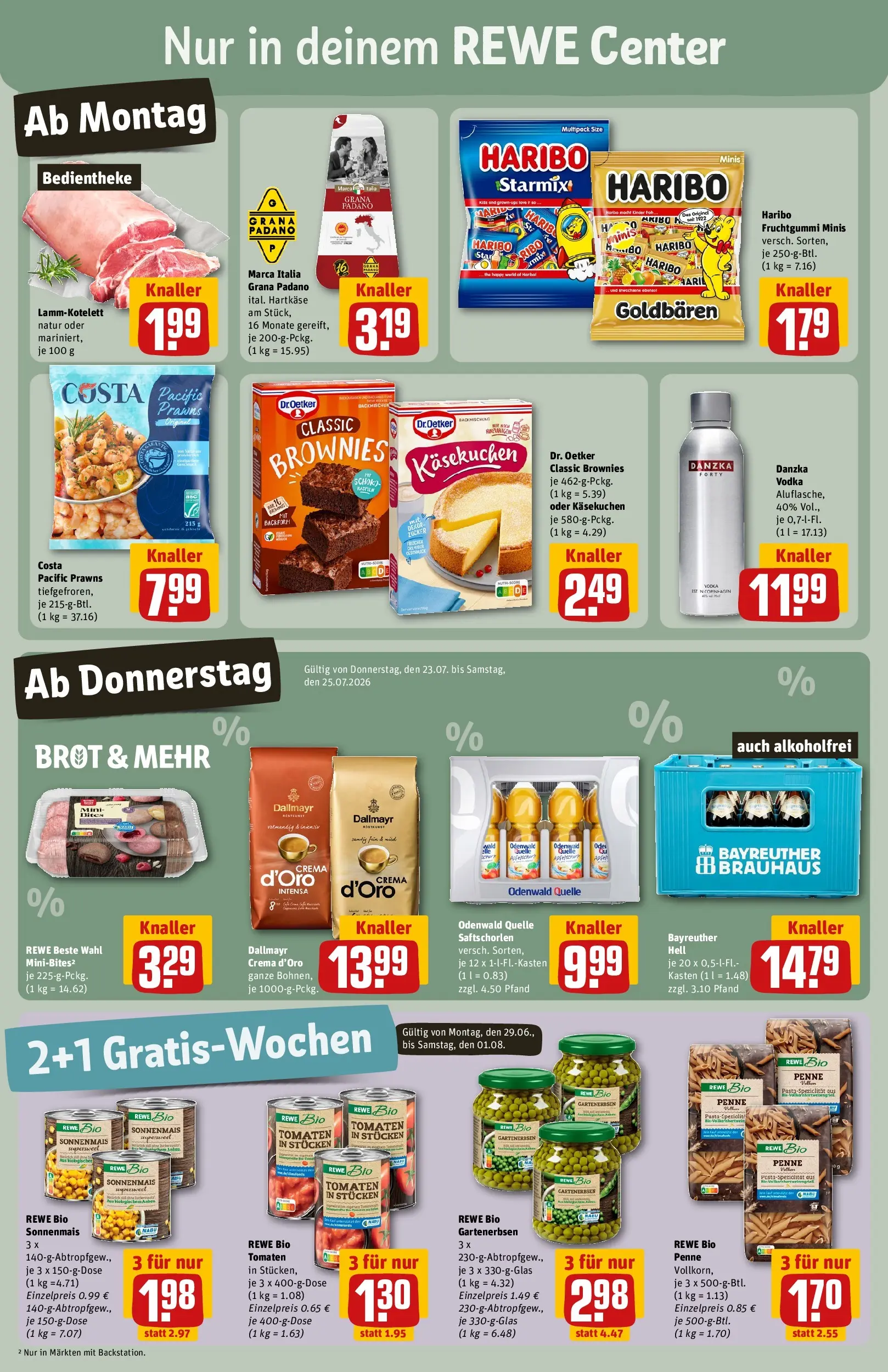 REWE Prospekt ab 20.07.2026 zum Blättern » Angebote | Seite: 3 | Produkte: Haribo, Dallmayr, Brot, Vodka