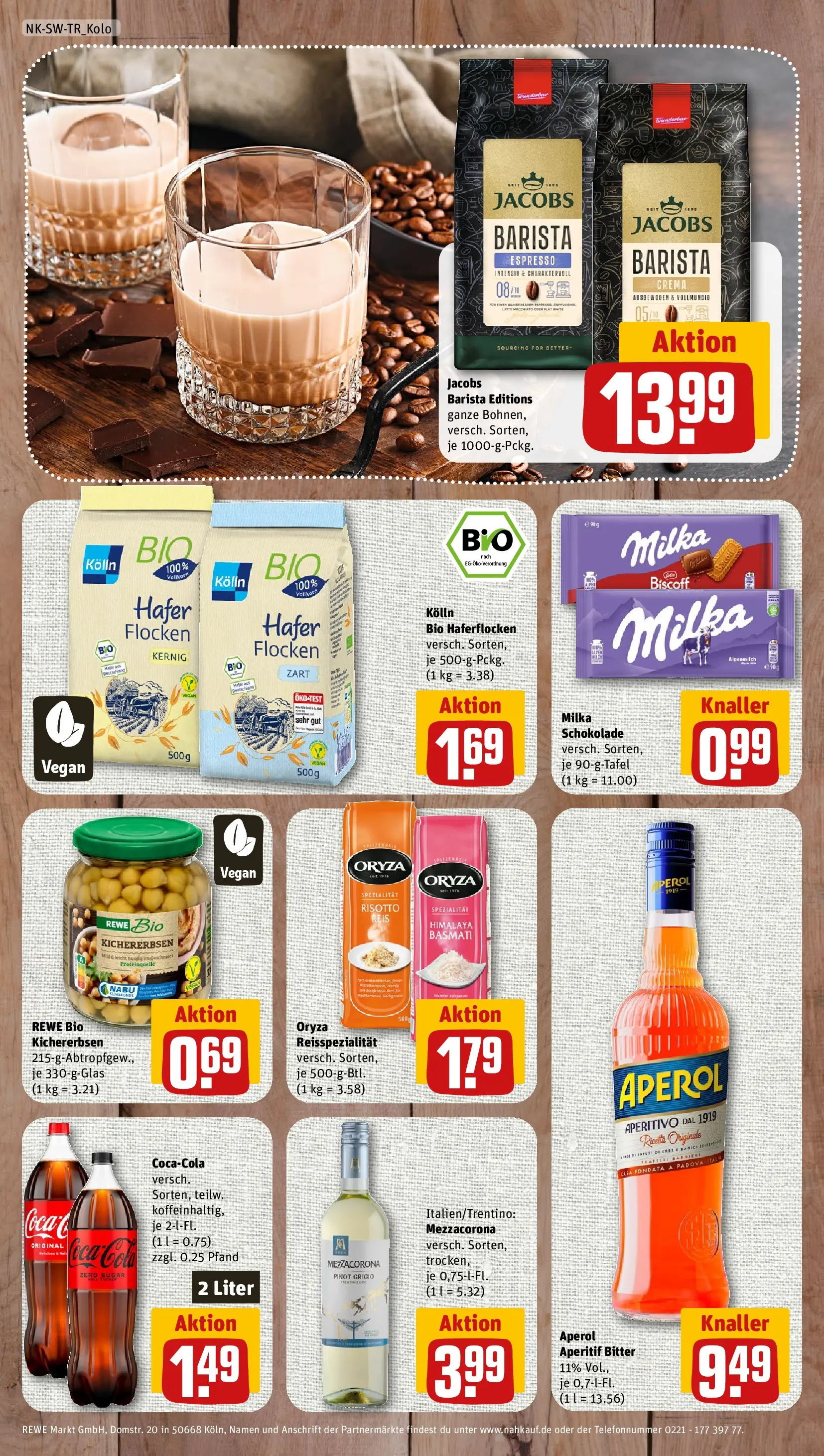 REWE Prospekt ab 20.07.2026 zum Blättern » Angebote | Seite: 8 | Produkte: Kolln, Schokolade, Aperol, Flocken